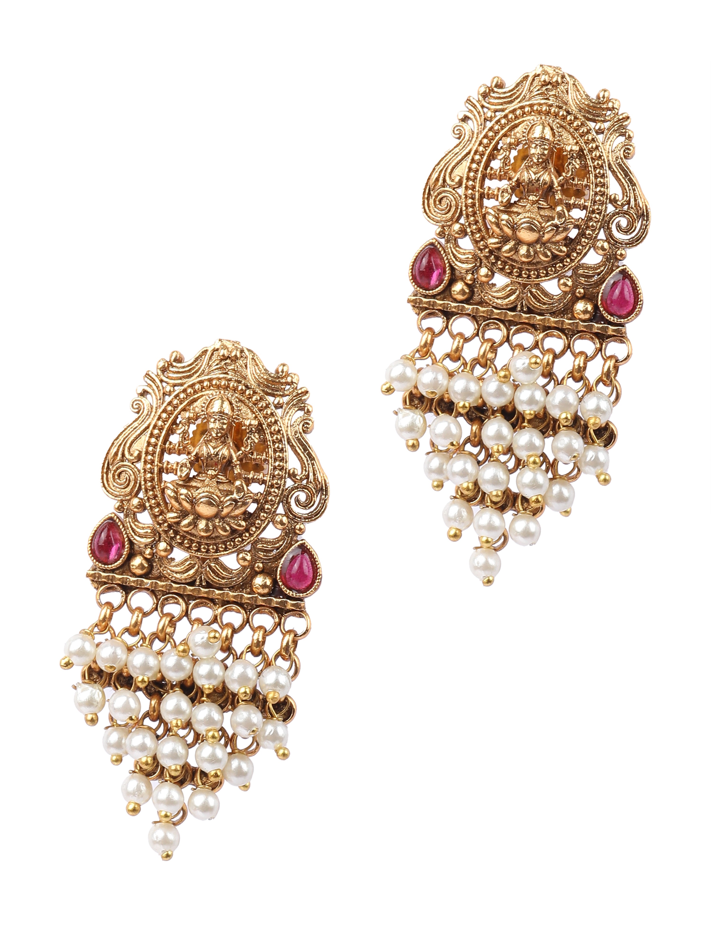 The Nila Gold Plated Pearl Top Earings
