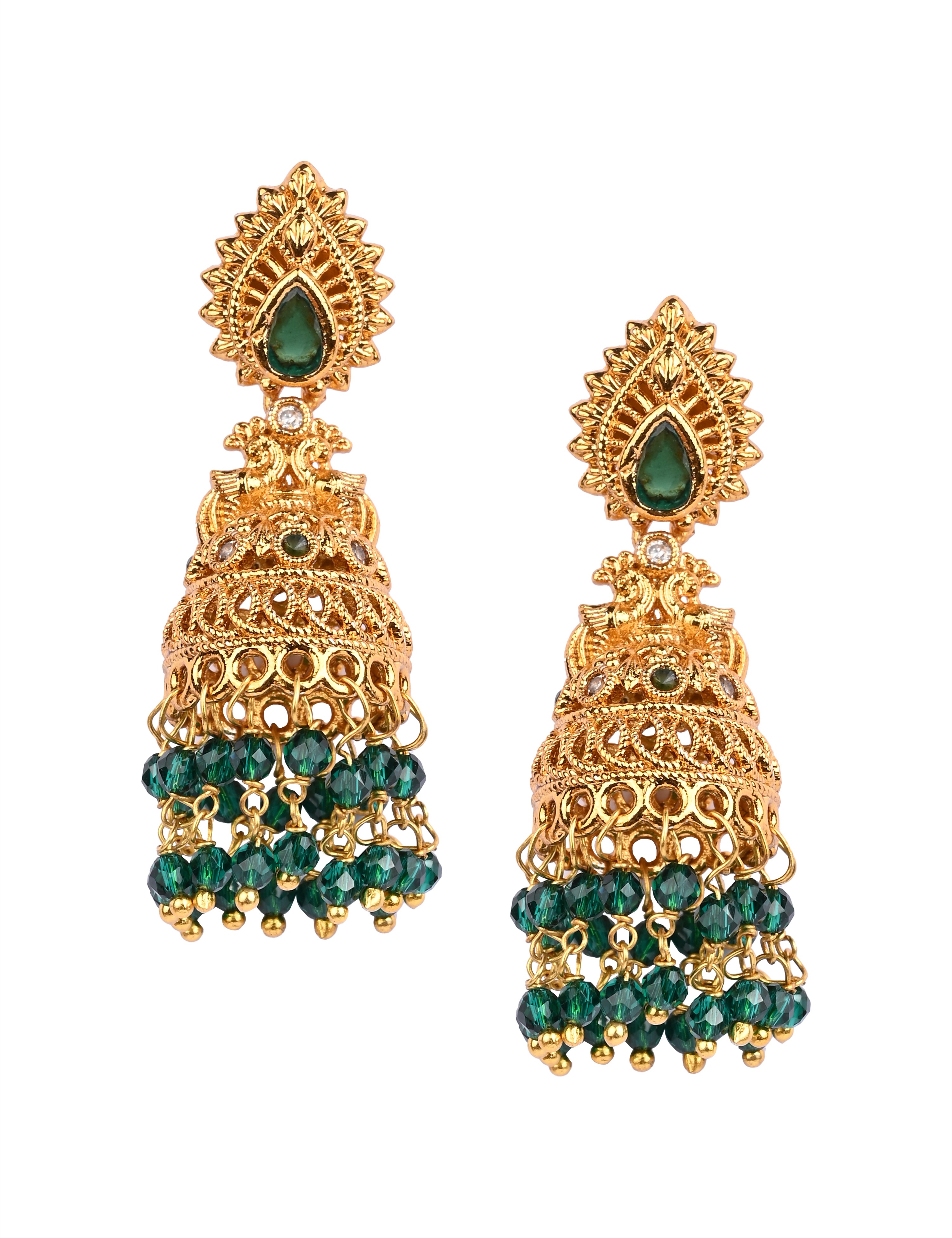 The Nila Gold Plated Long Ethnic Jhumkas