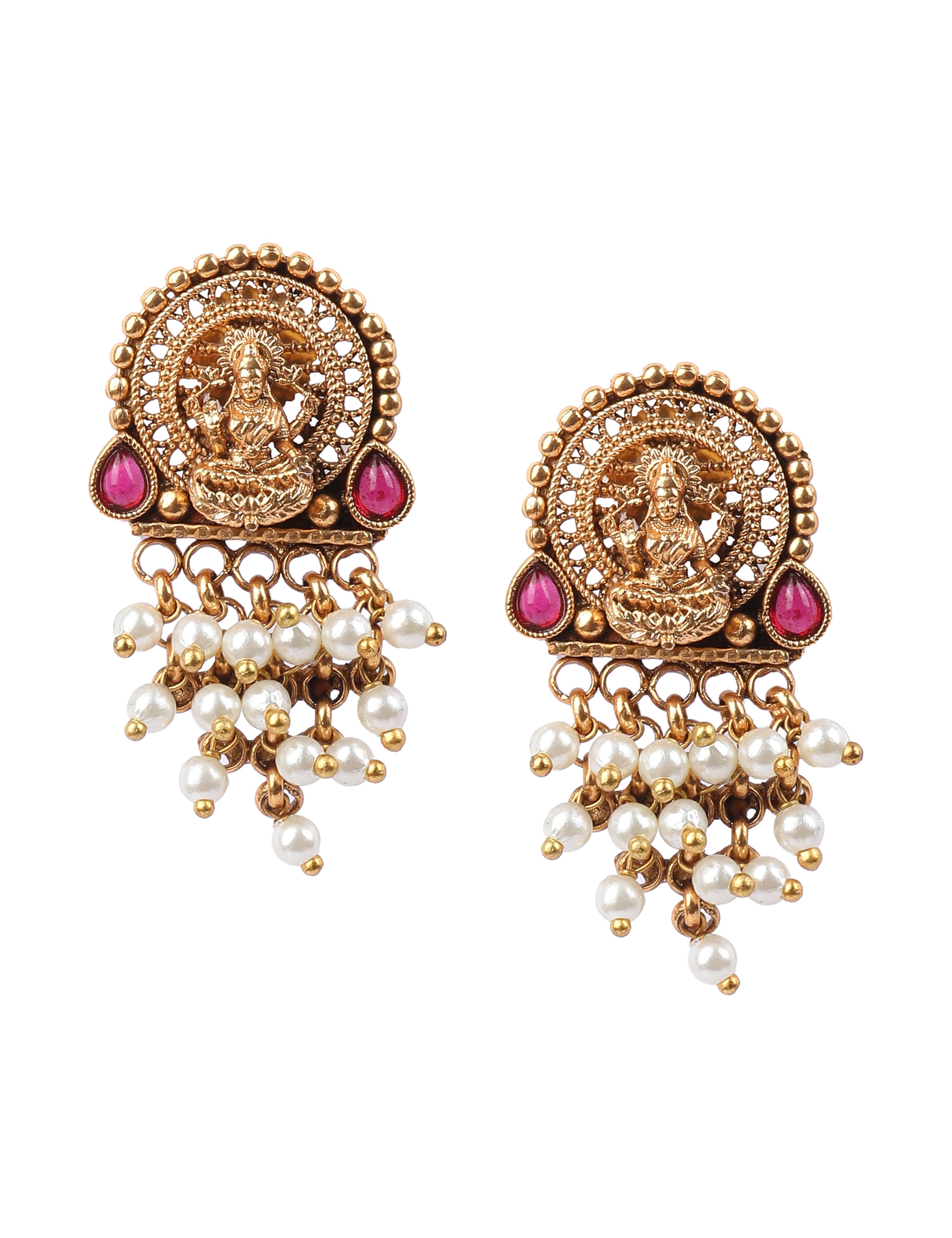 The Nila Gold Plated Ethnic Top Earings