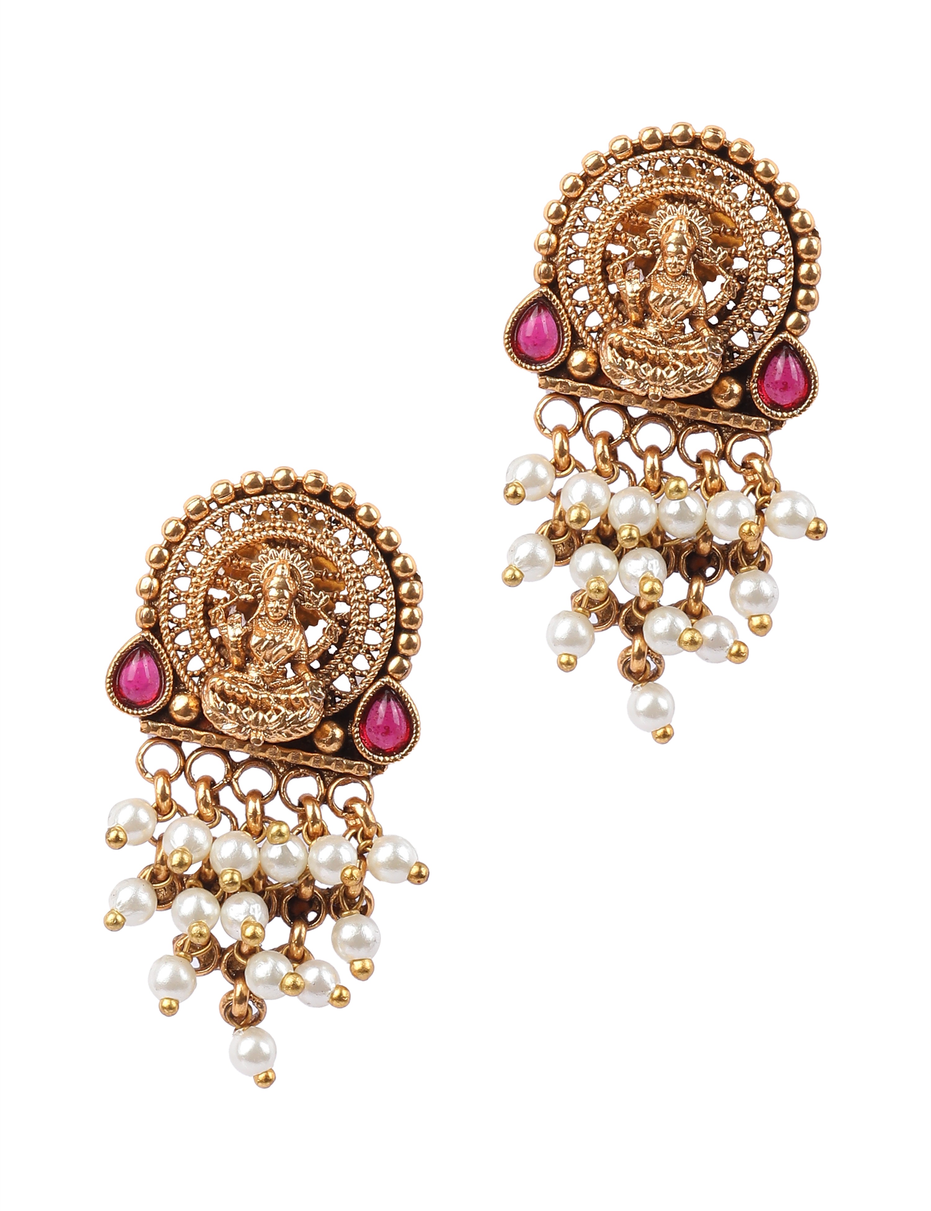 The Nila Gold Plated Ethnic Top Earings