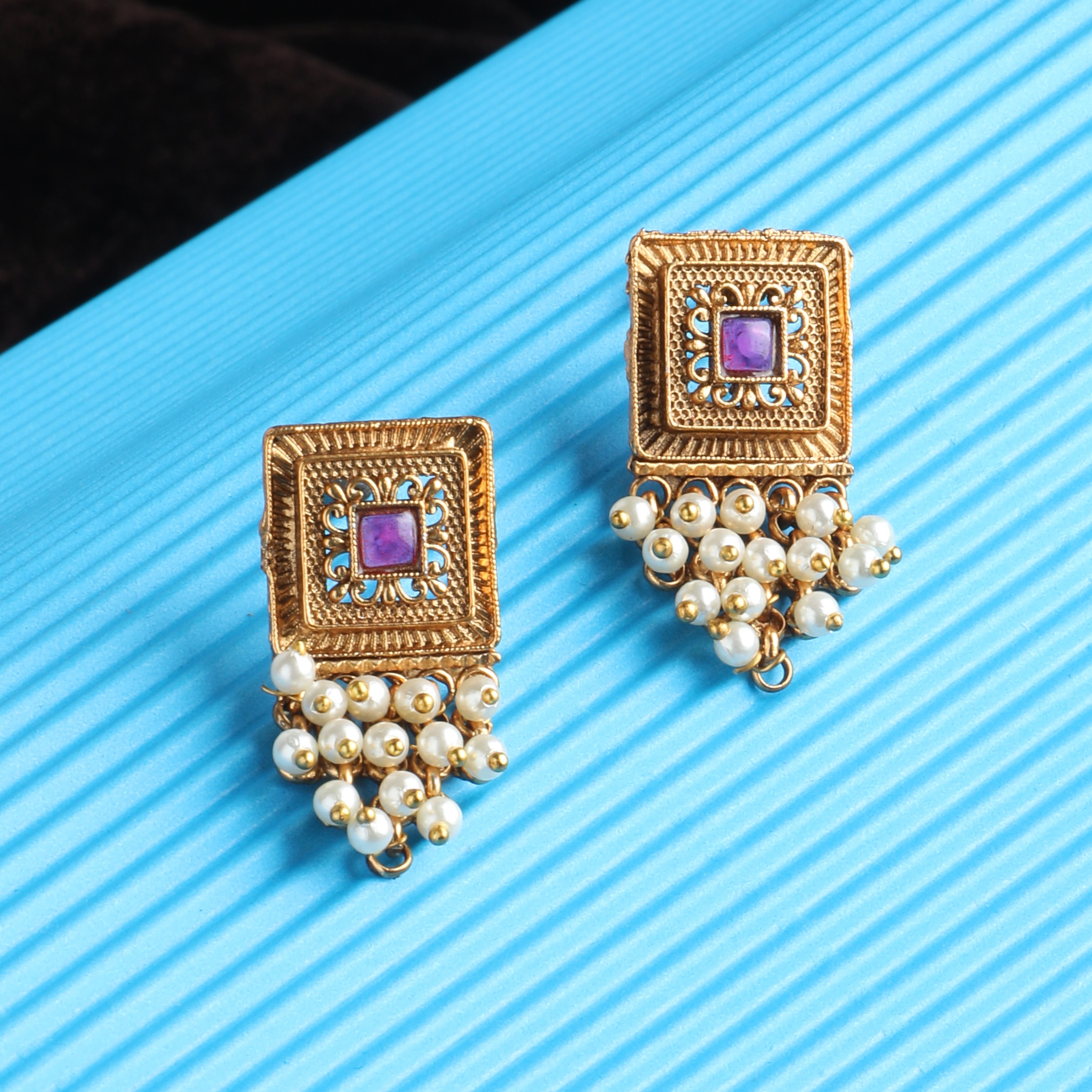 The Nila Gold Plated Top Earings