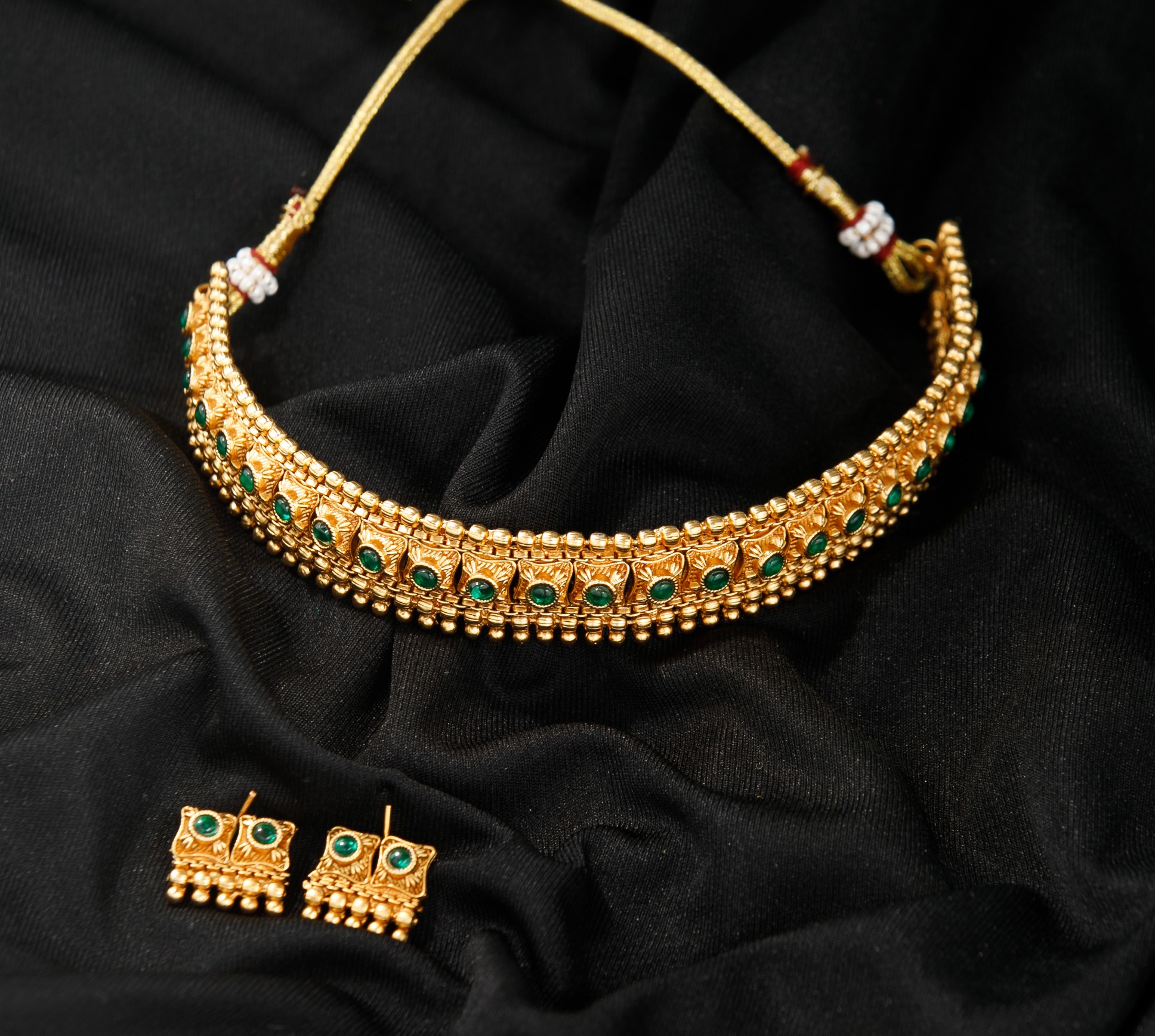 The Nila Gold Plated Ethnic Choker Set