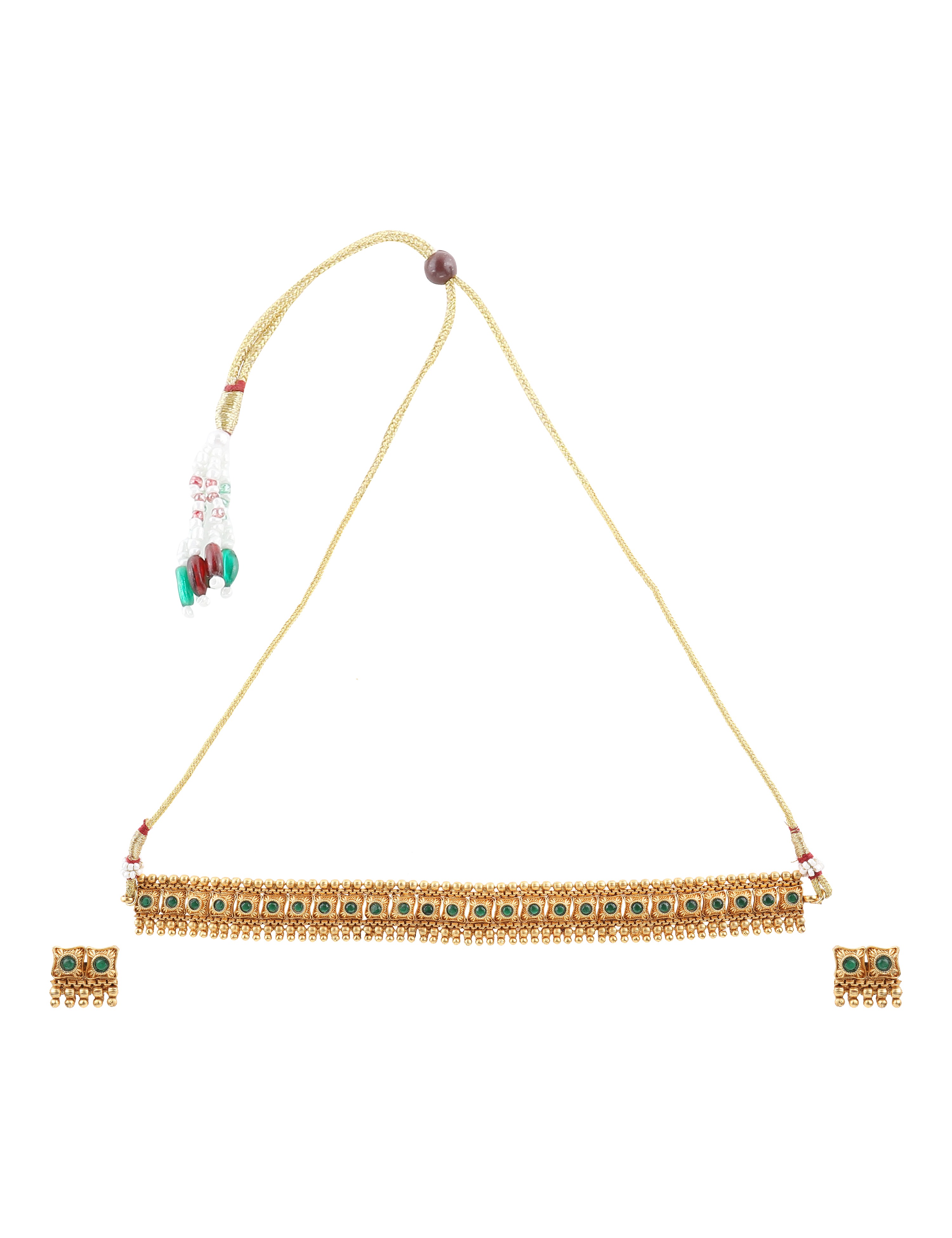 The Nila Gold Plated Ethnic Choker Set