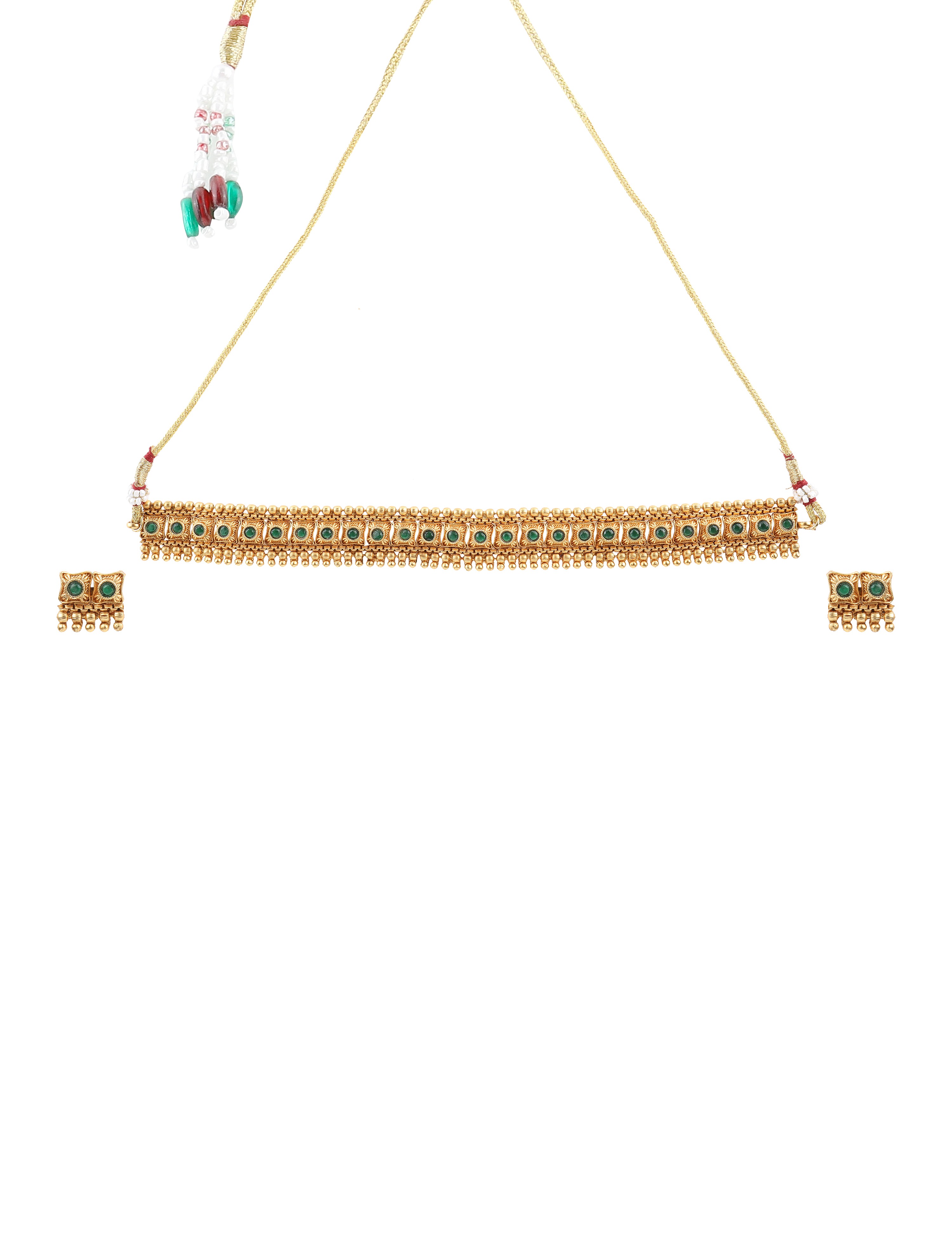 The Nila Gold Plated Ethnic Choker Set