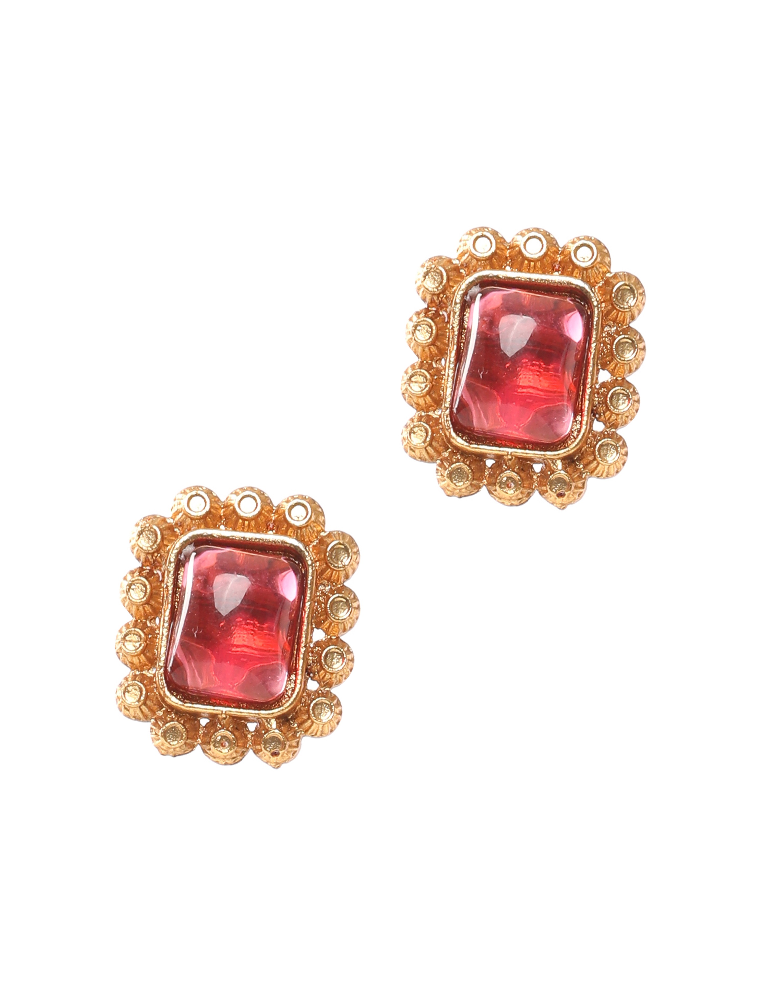 The Nila Gold Plated Pearl and Ruby Stone Choker Set