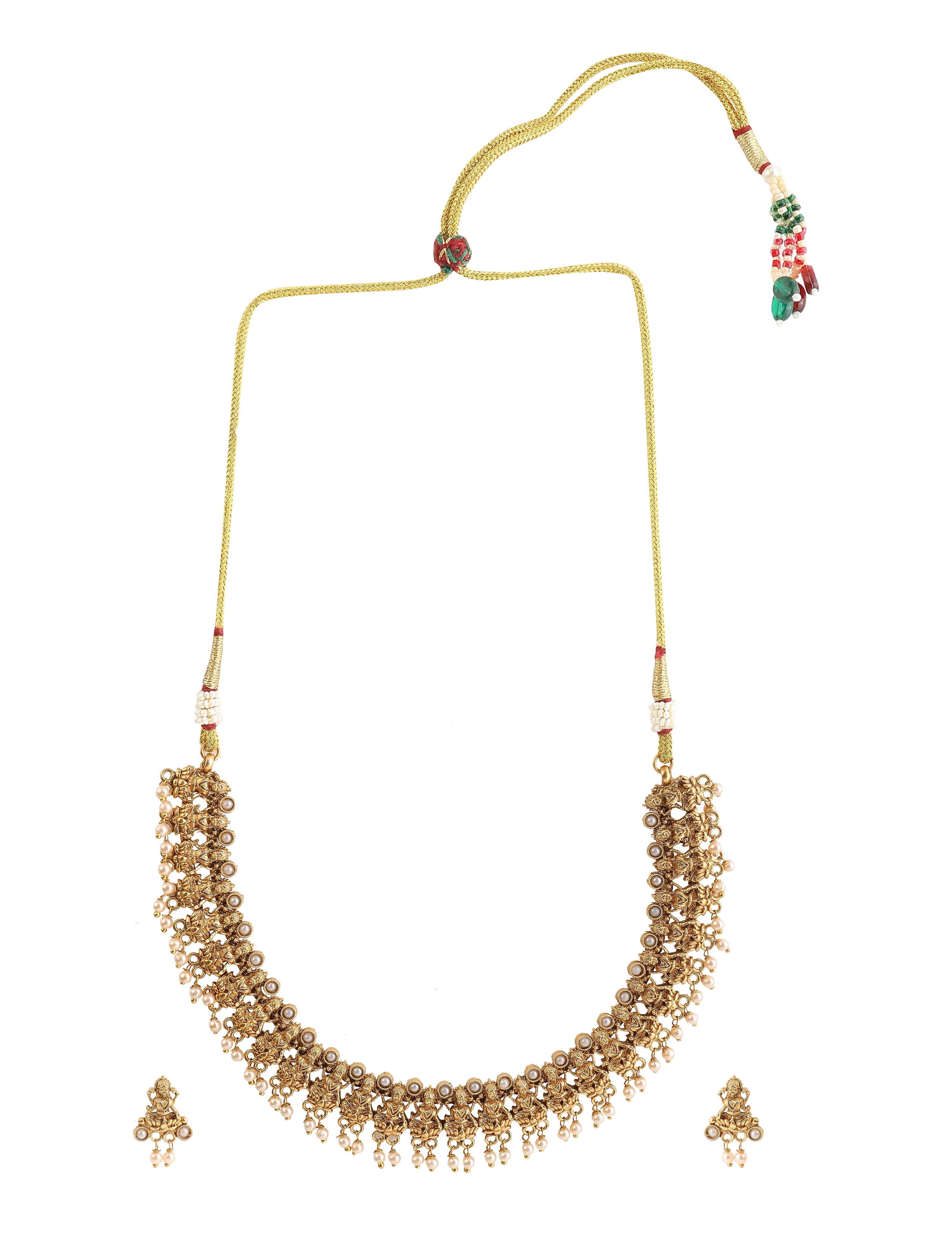 The Nila Gold Plated Ethnic Choker with Drops