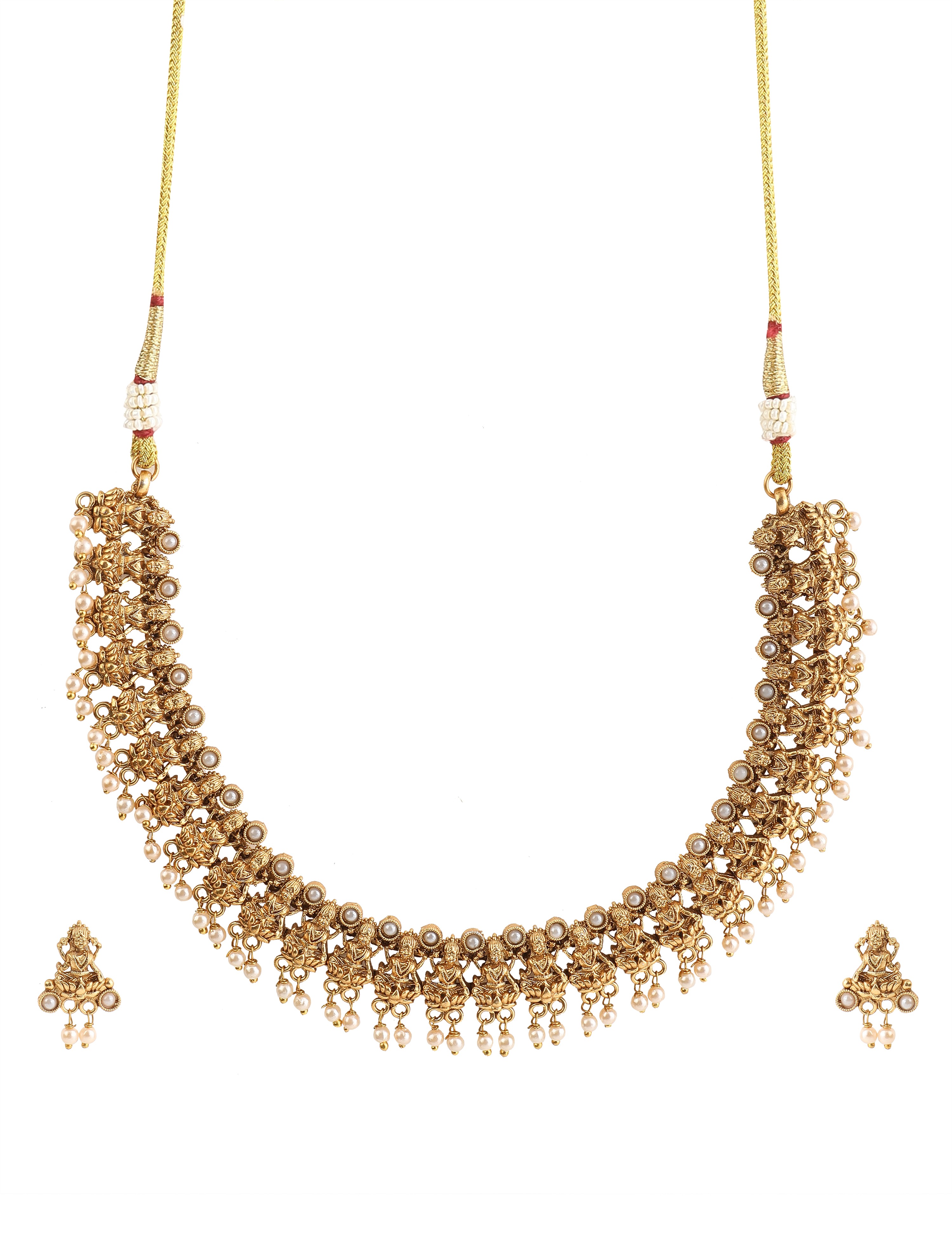 The Nila Gold Plated Ethnic Choker with Drops