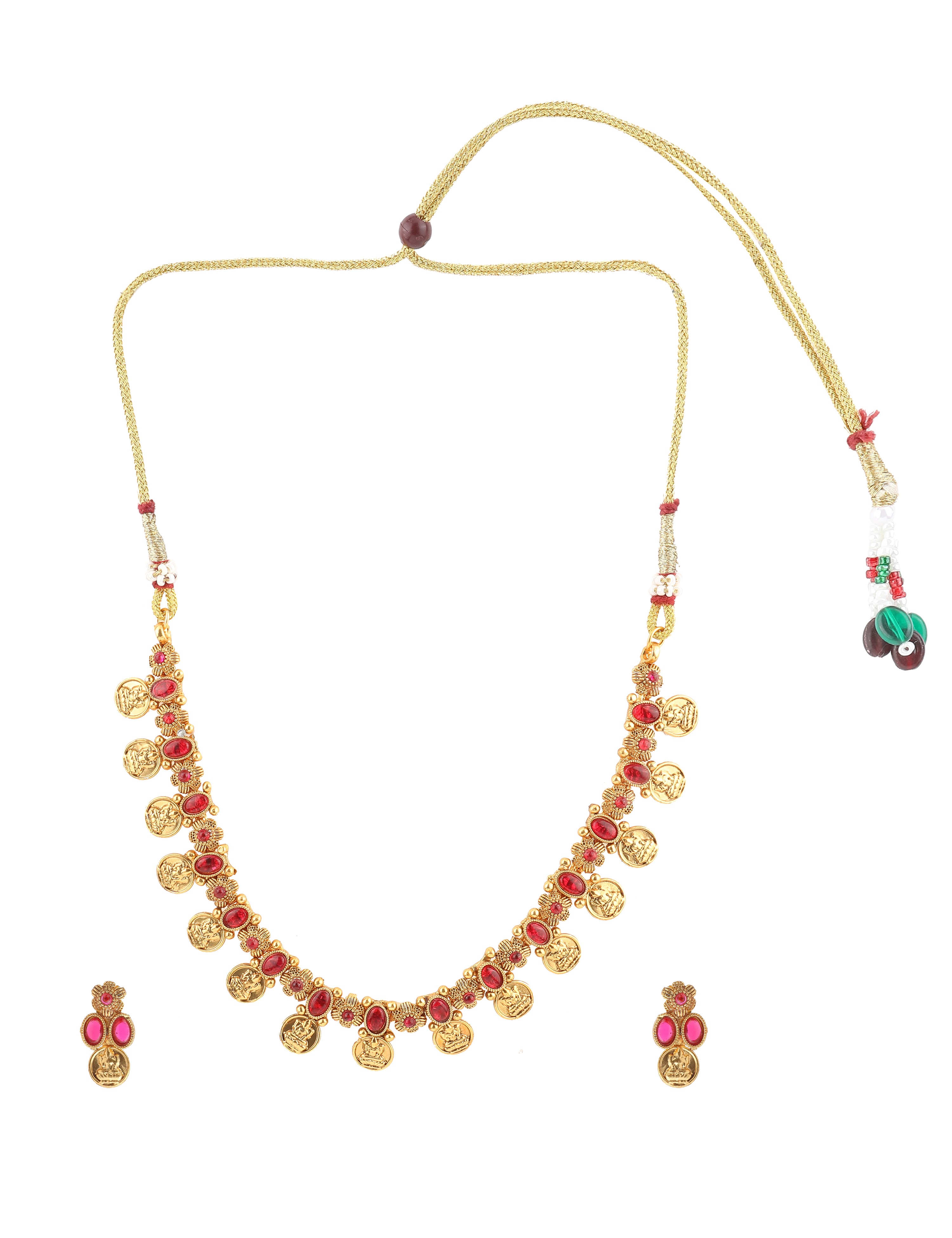 The Nila Gold Plated Small Coin Necklace Set