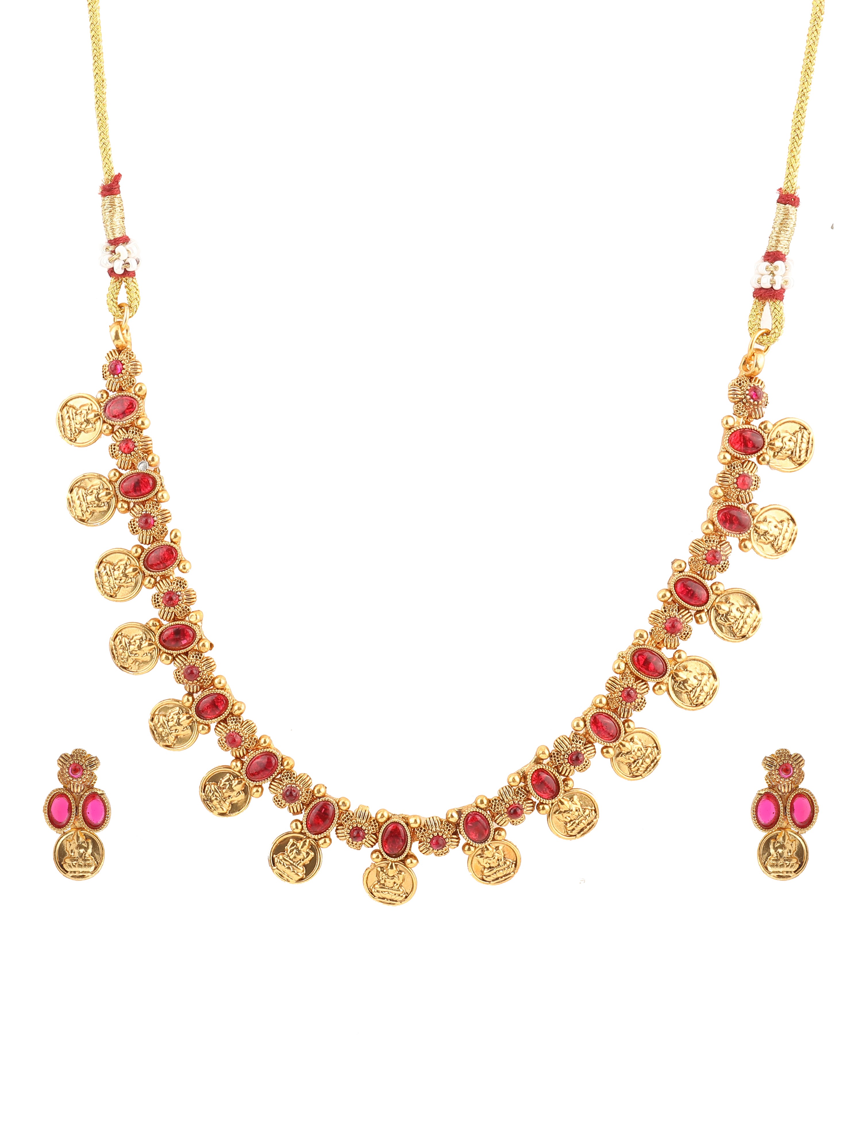 The Nila Gold Plated Small Coin Necklace Set