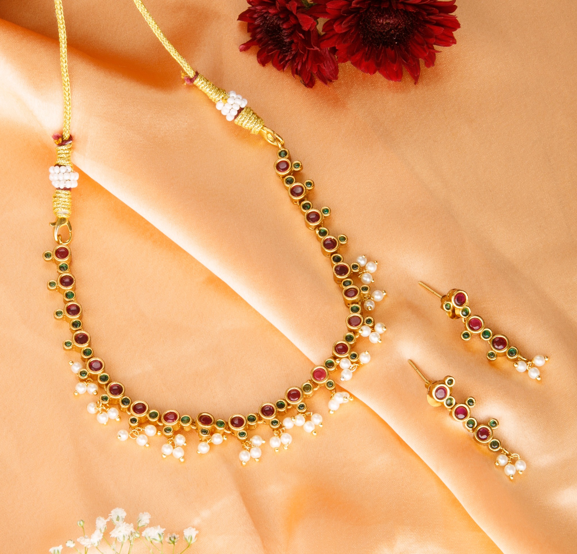 The Nila Gold Plated Kundan Necklace Set