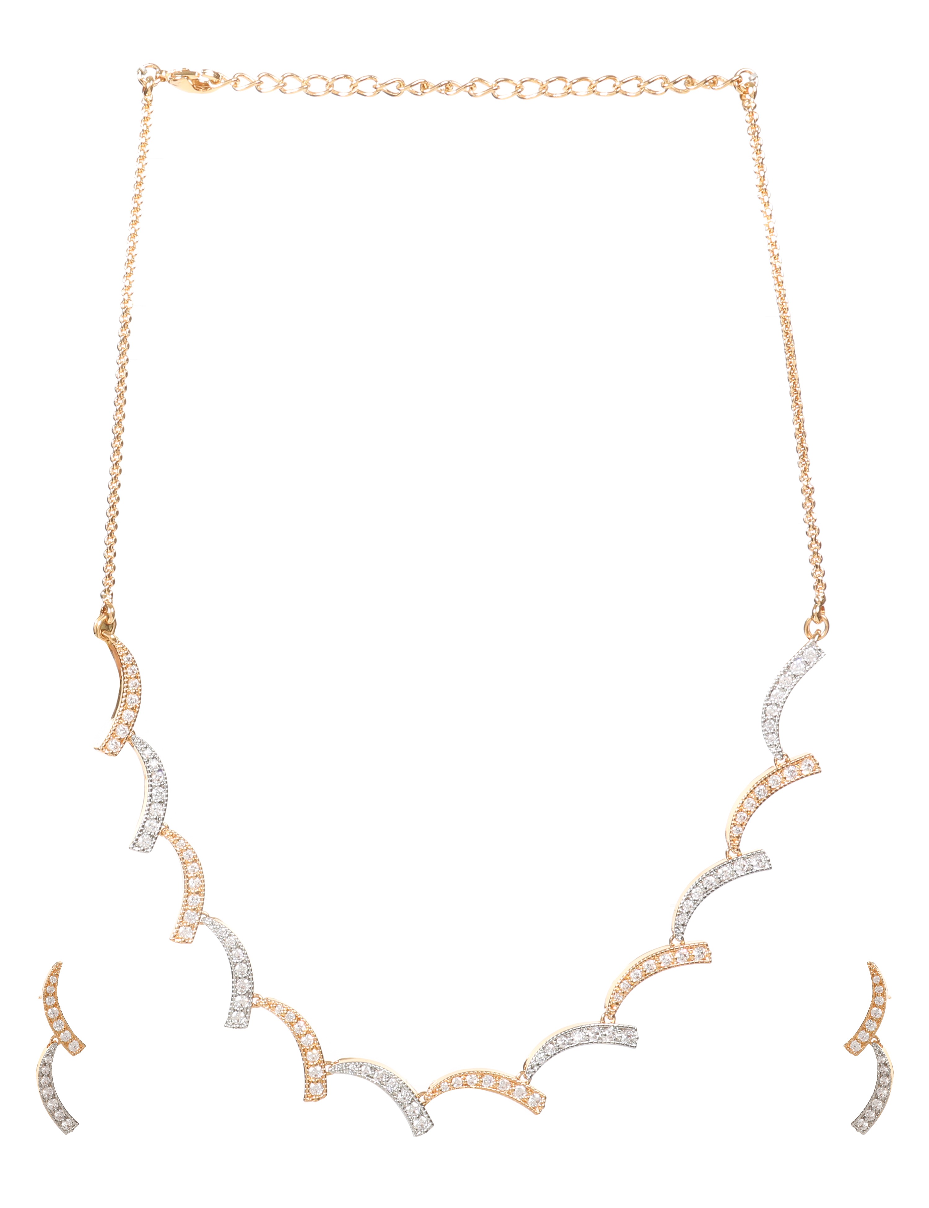The Nila Gold and Silver Plated Designer Necklace Set