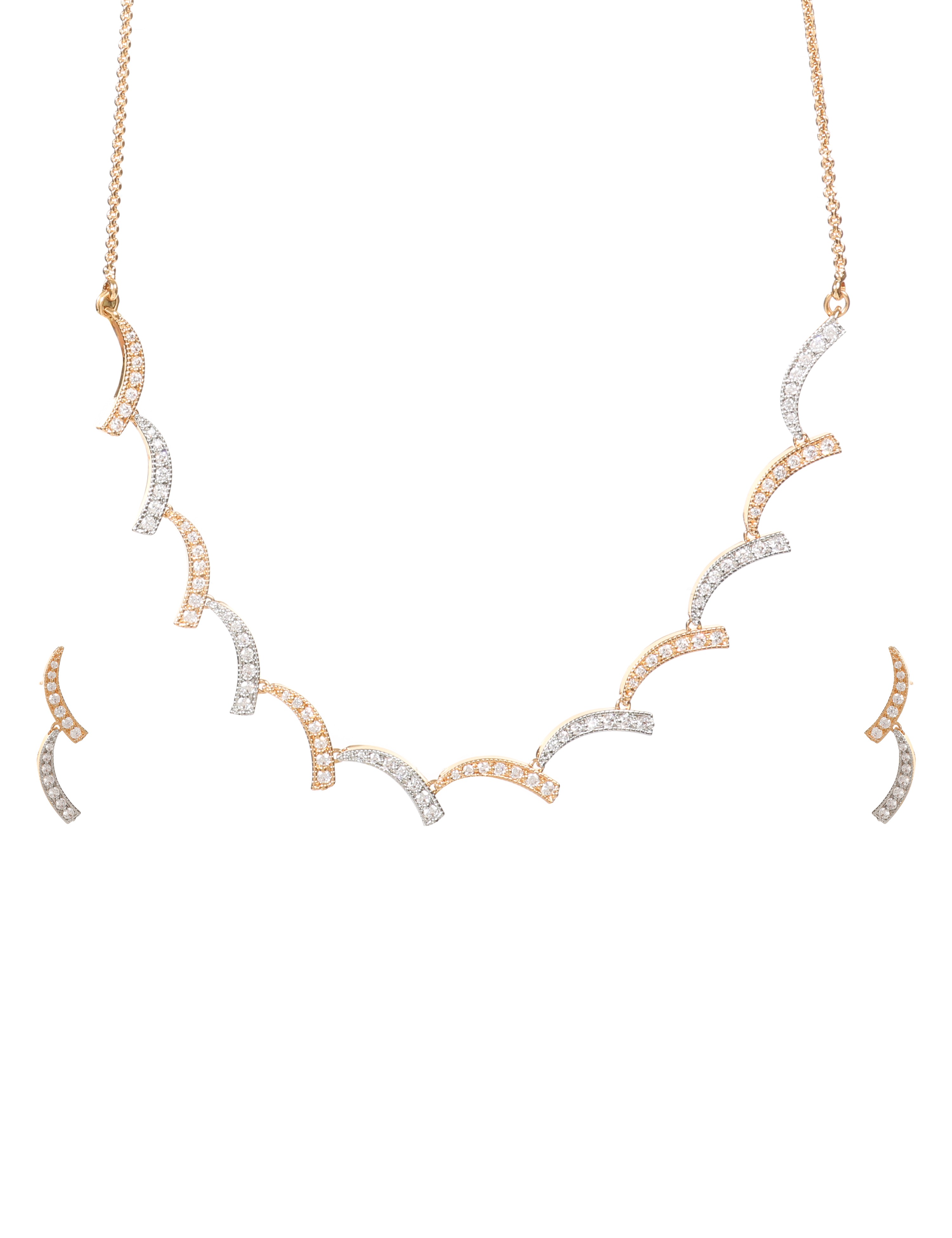 The Nila Gold and Silver Plated Designer Necklace Set