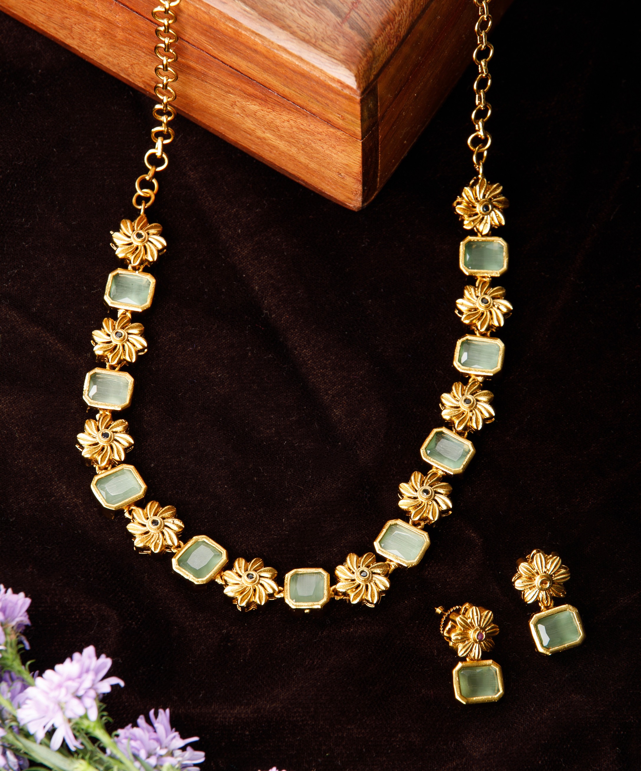 The Nila Gold Plated Statement Necklace Set