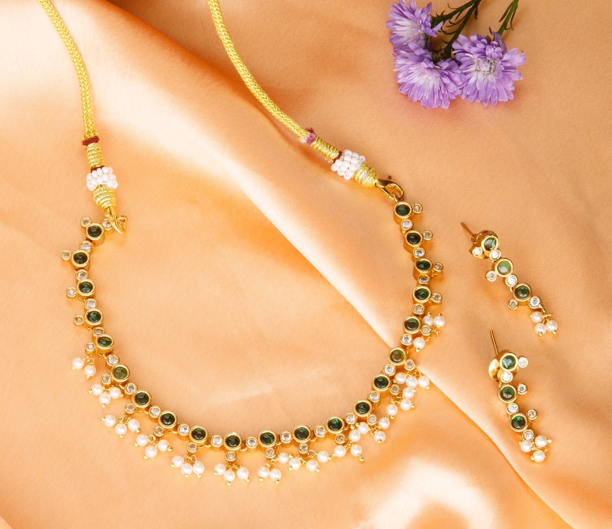 The Nila Gold Plated Kundan Necklace Set