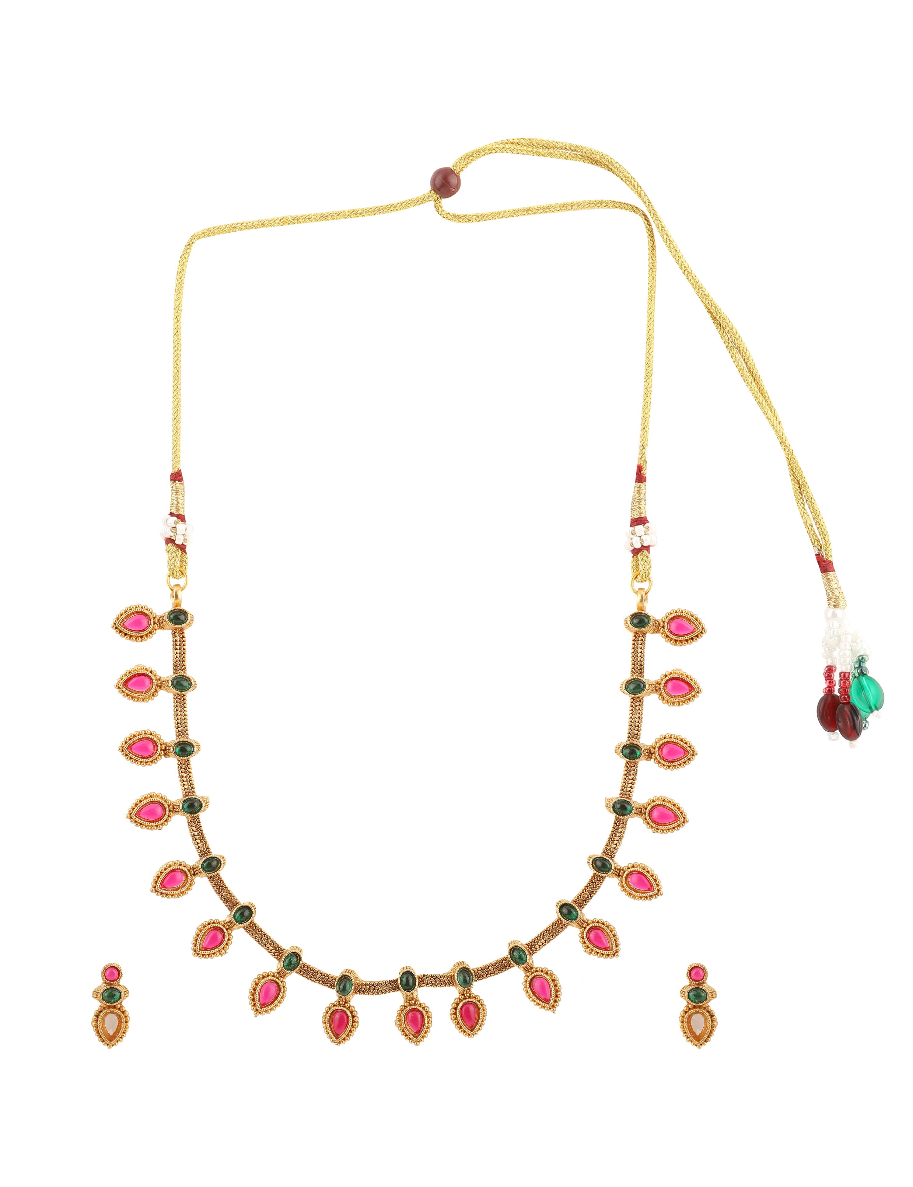 The Nila Gold Plated Ethnic Pale Pink Choker Set