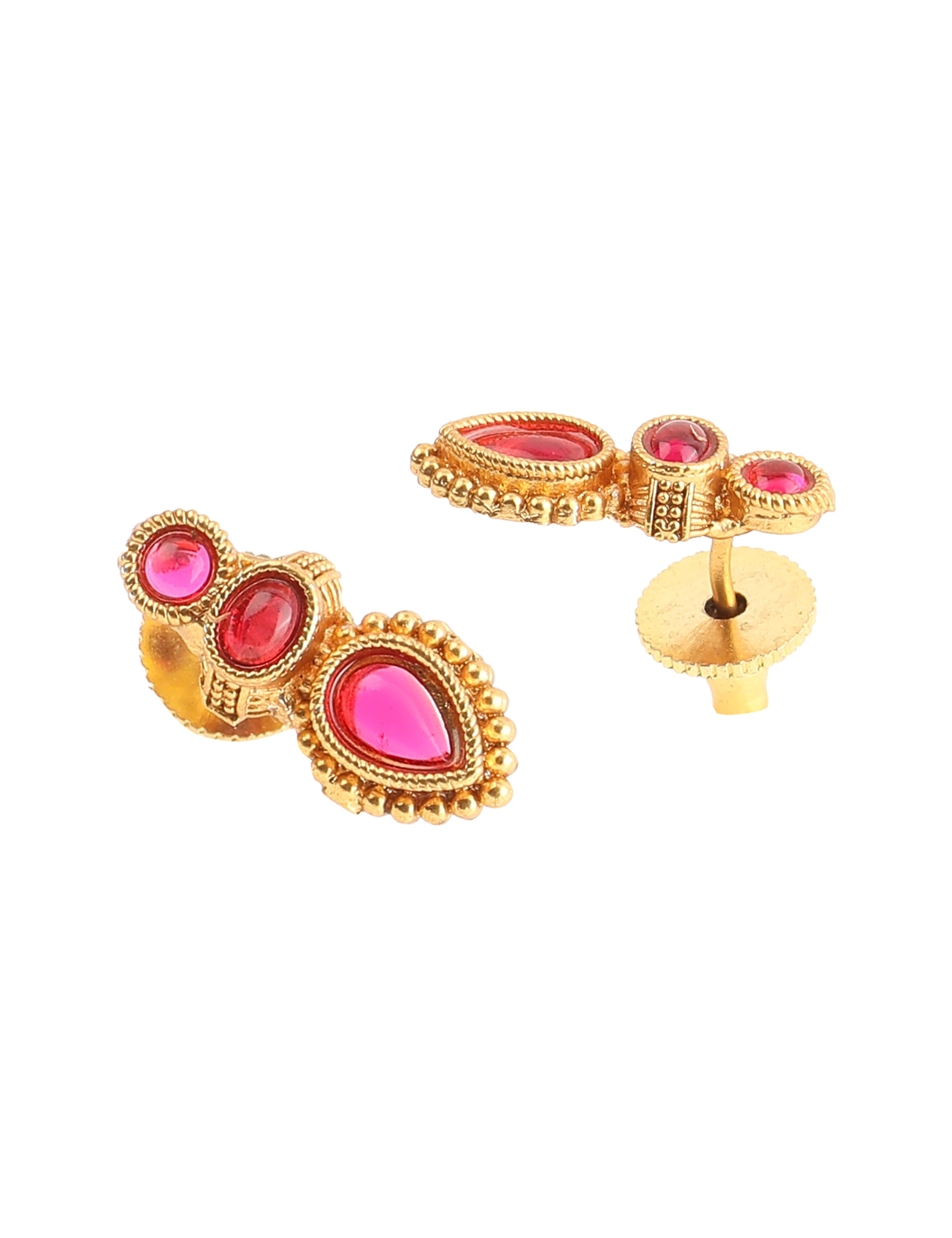 The Nila Gold Plated Ethnic Pink Choker Set