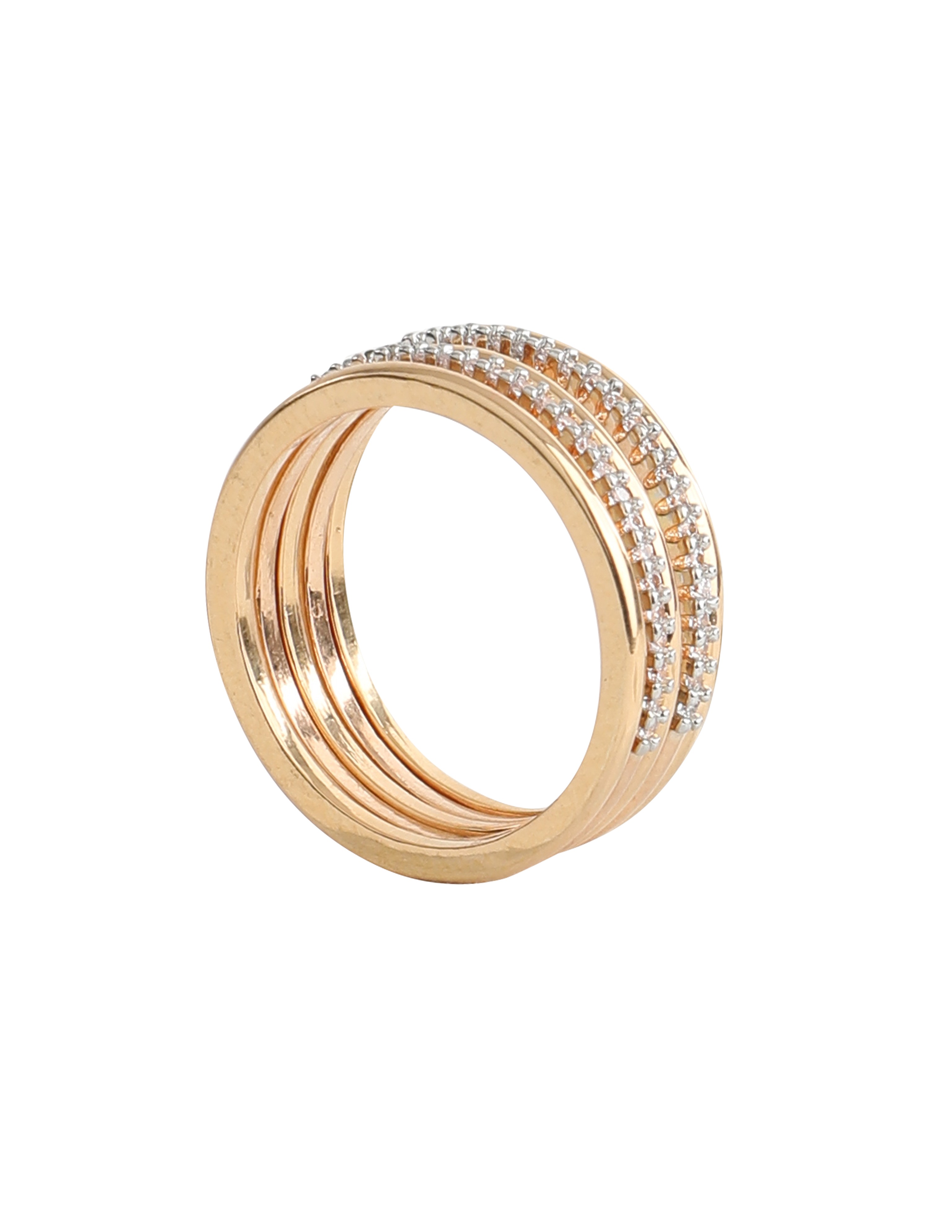 The Nila Gold Plated Stackable Designer Finger Rings