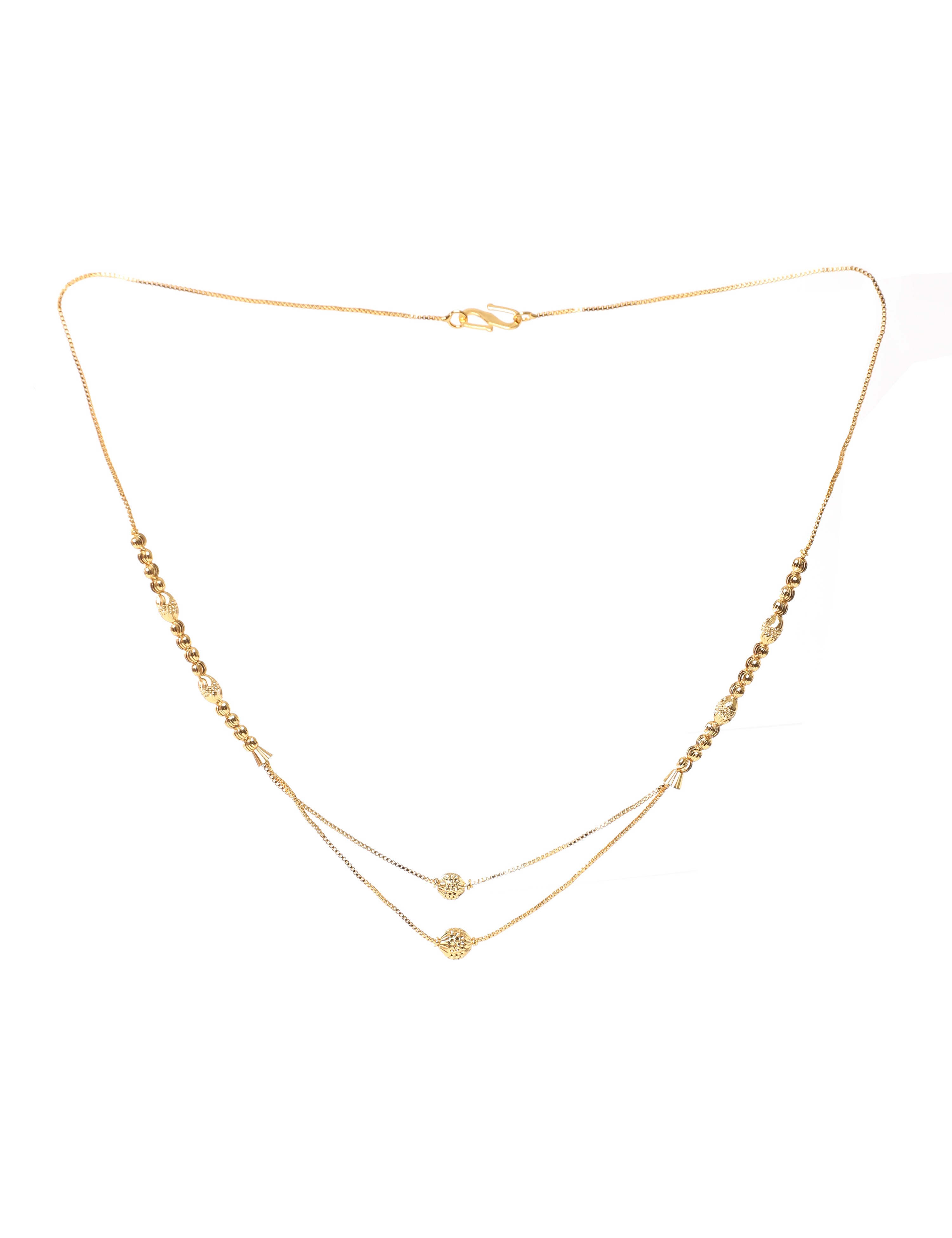 The Nila Gold Plated Two Layered Small Bead Chain