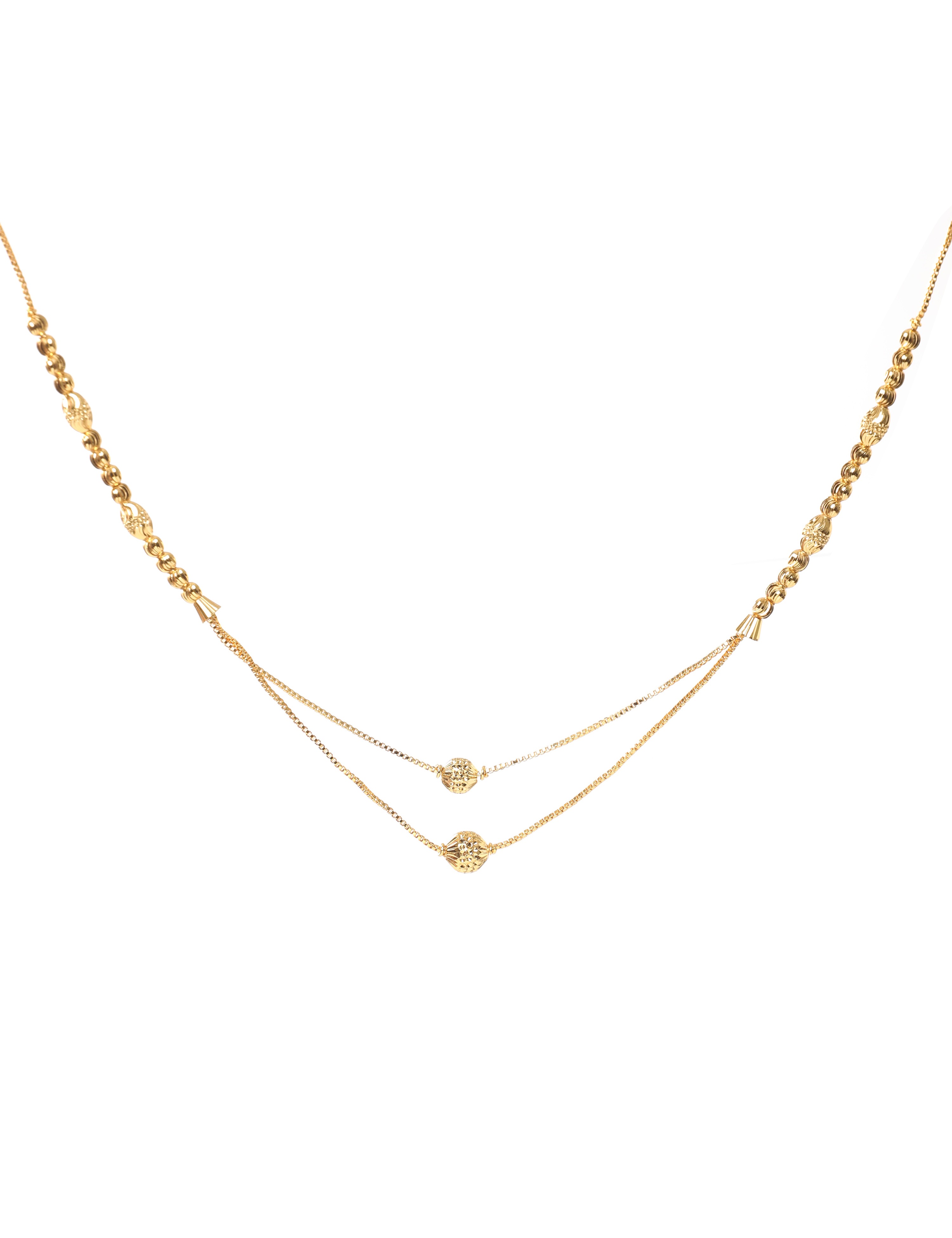 The Nila Gold Plated Two Layered Small Bead Chain