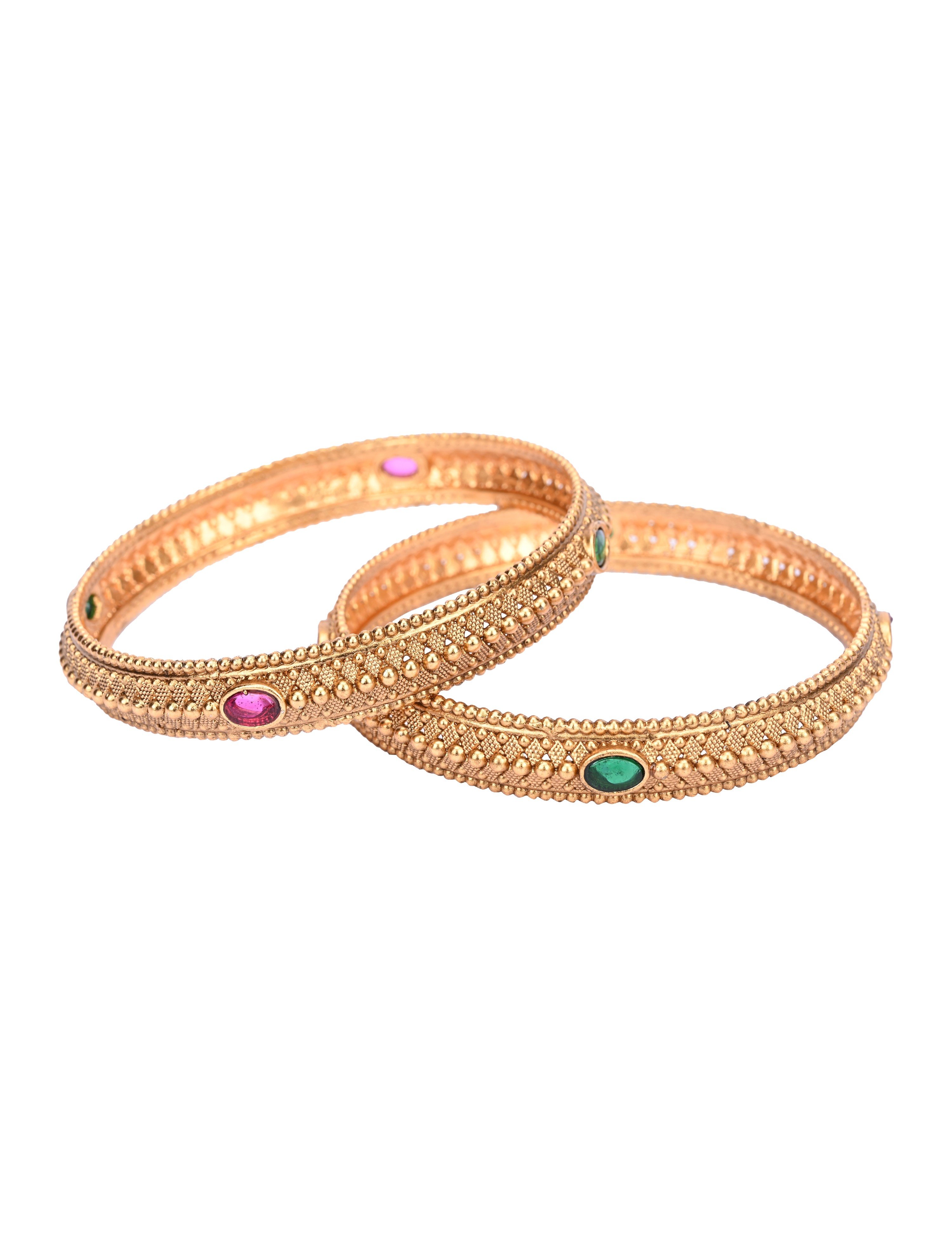 The Nila Gold Plated Ethnic Bangles