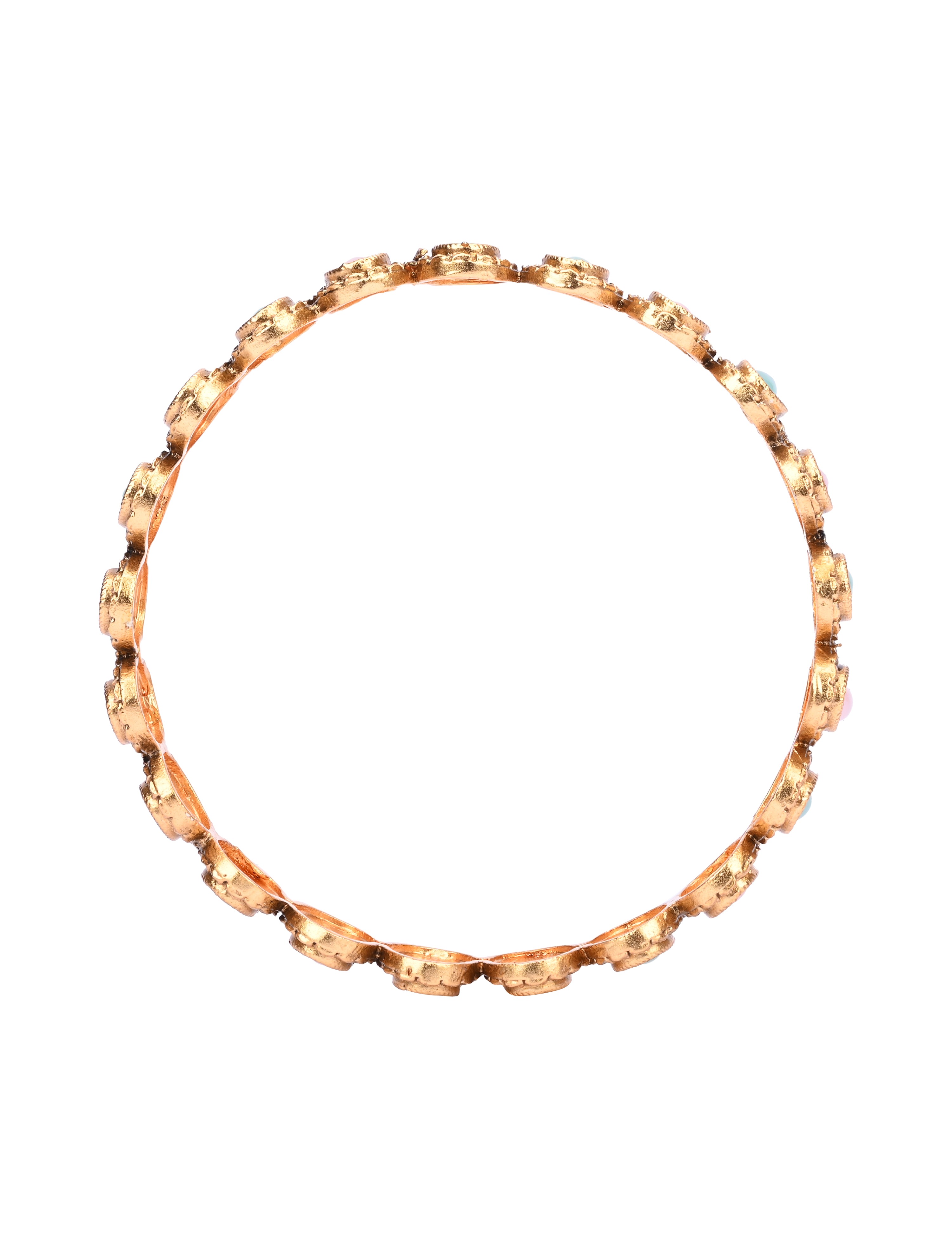 The Nila Gold Plated Pale Pink Kundan Bangles