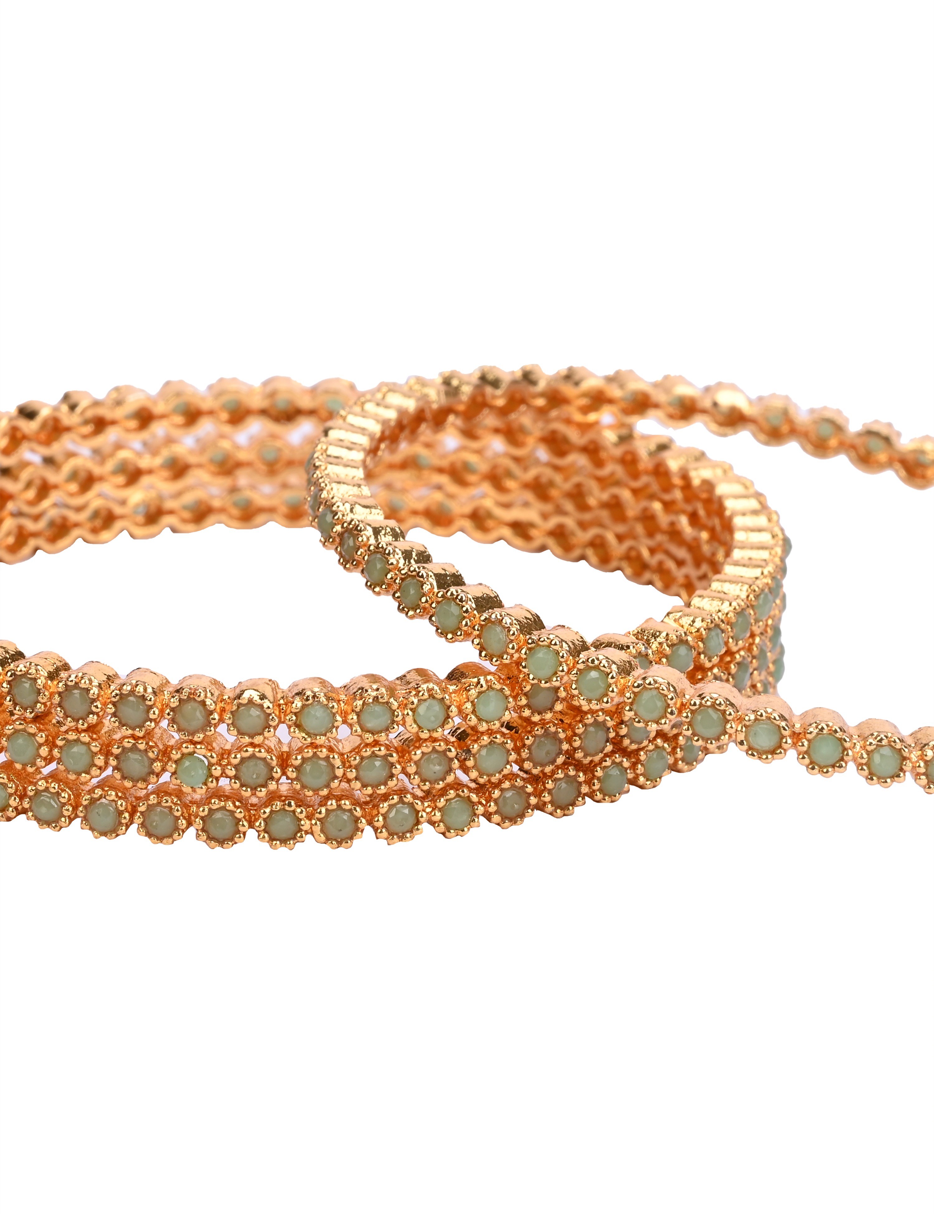 The Nila Gold Plated Kundan Bangles