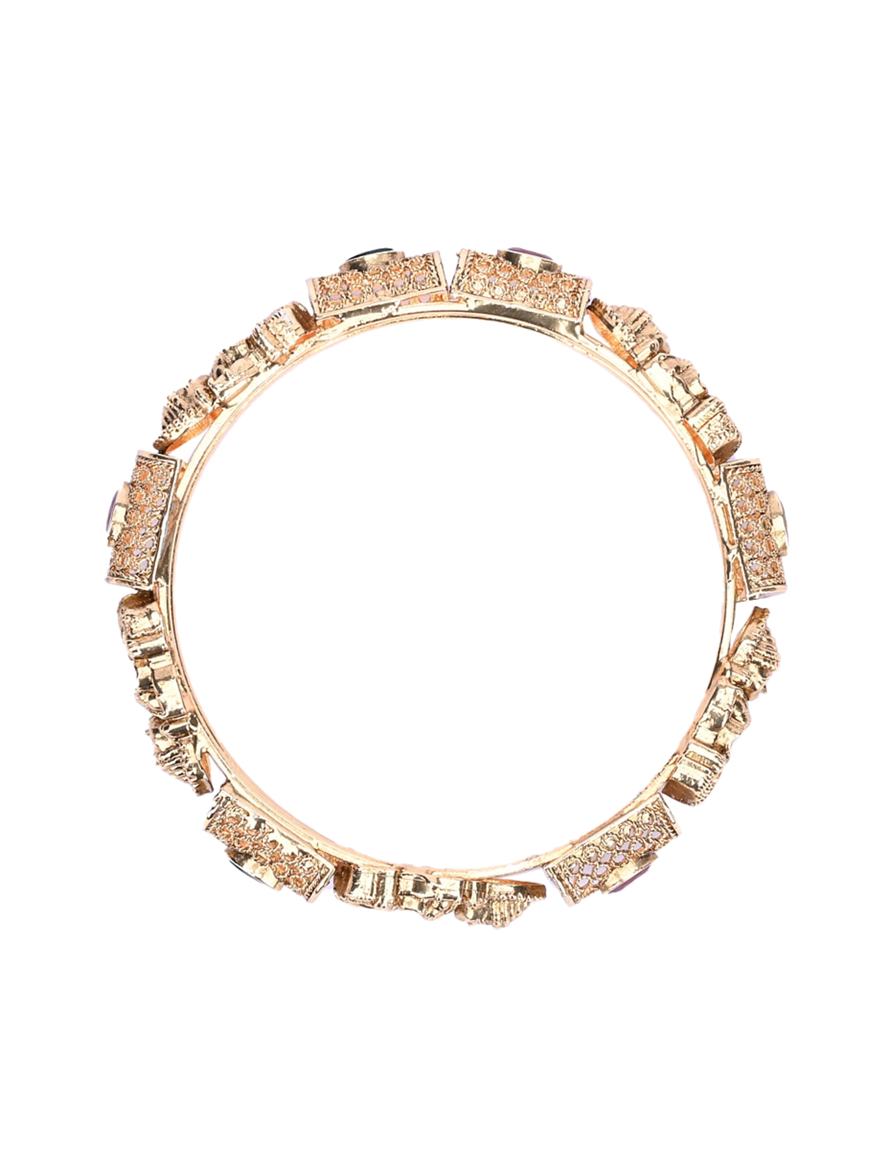 The Nila Gold Plated Temple design Bangles