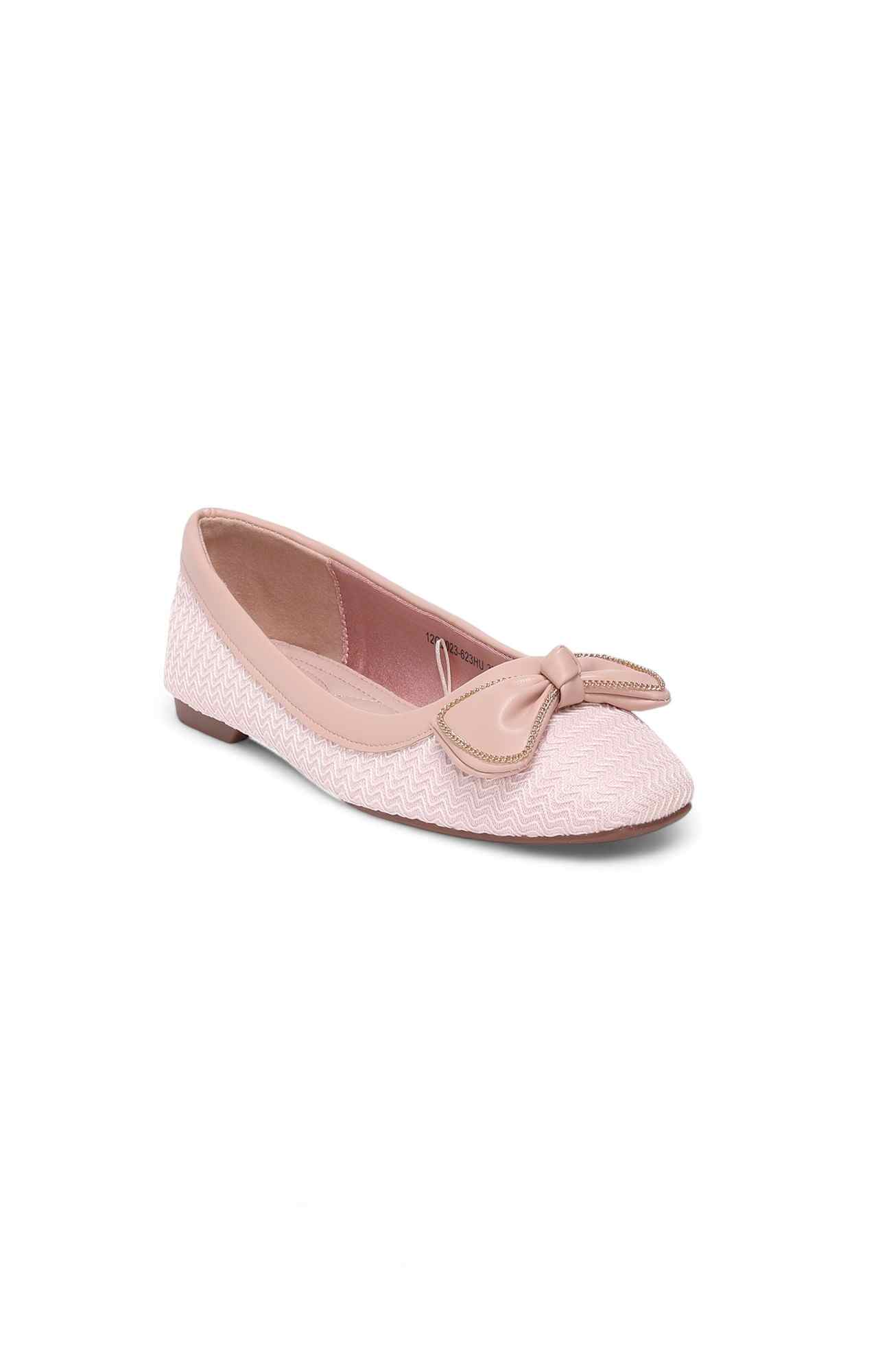 Women Beige Fabric Flat Ballerinas