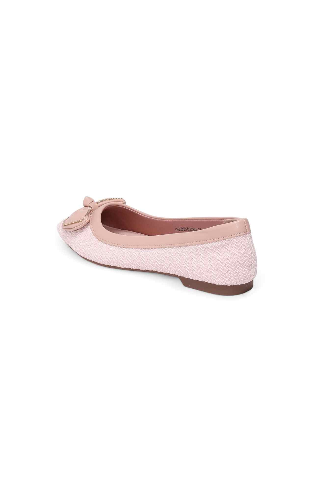 Women Beige Fabric Flat Ballerinas