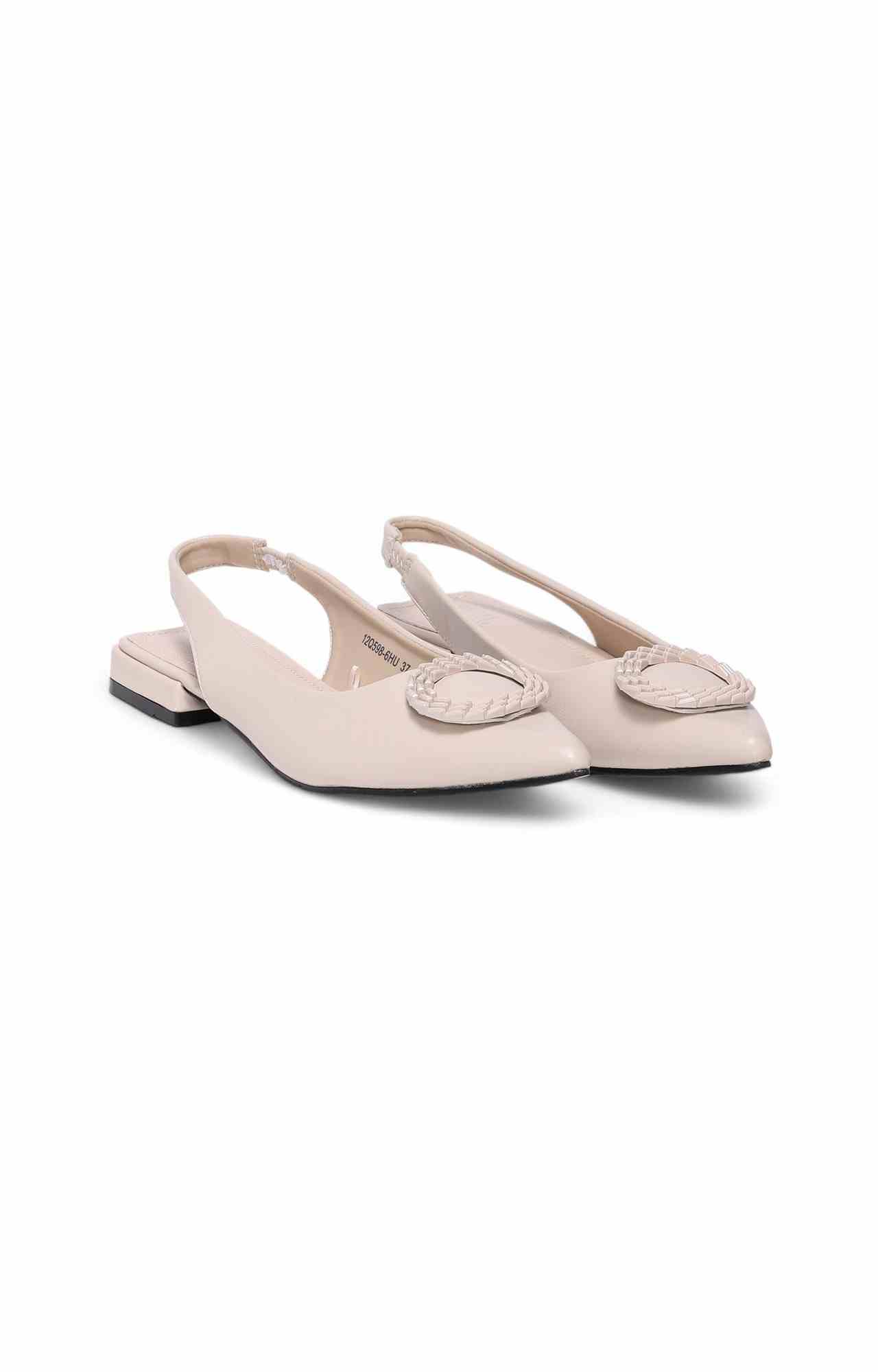 Women Off White Cream PU Stylish Sandals