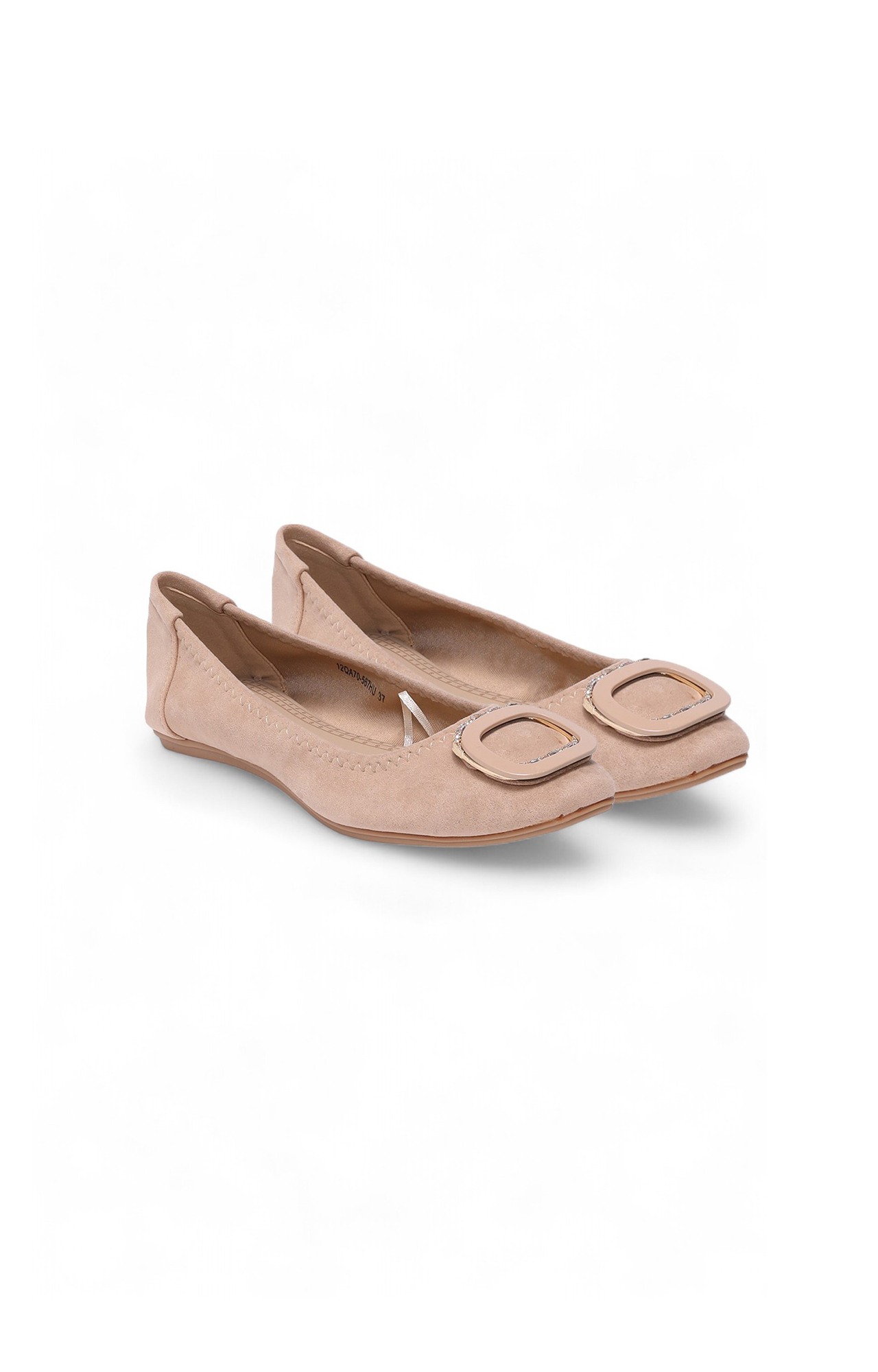 Women Beige Fabric Shoes Ballerinas