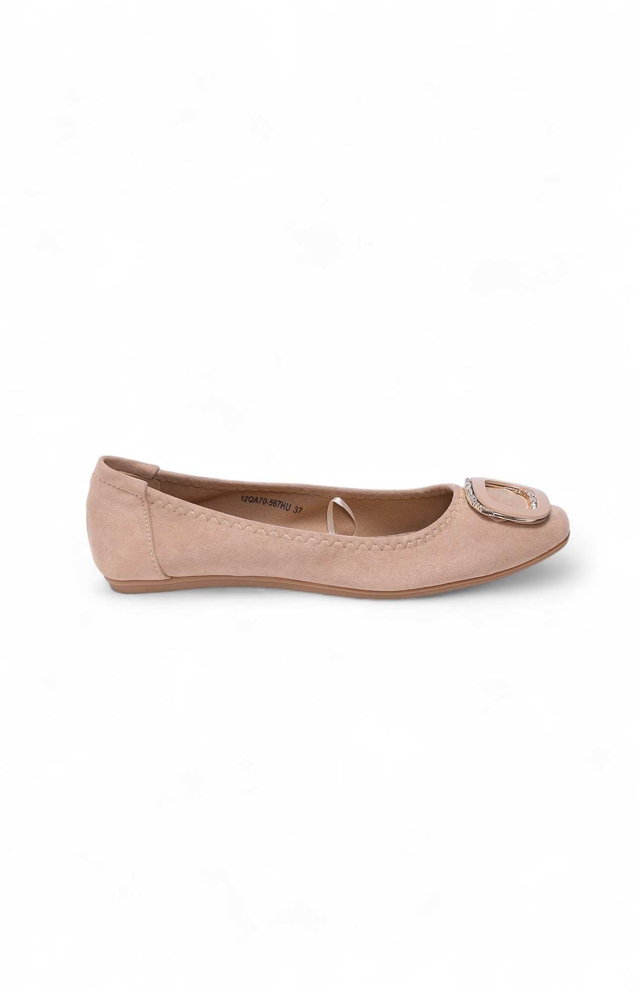 Women Beige Fabric Shoes Ballerinas