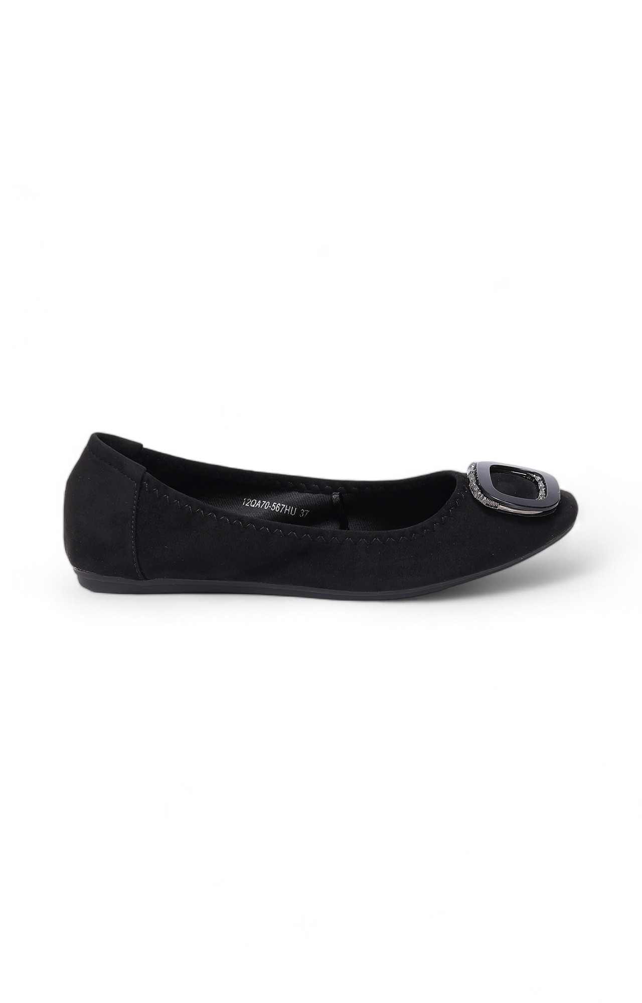Women Black Fabric Shoes Ballerinas