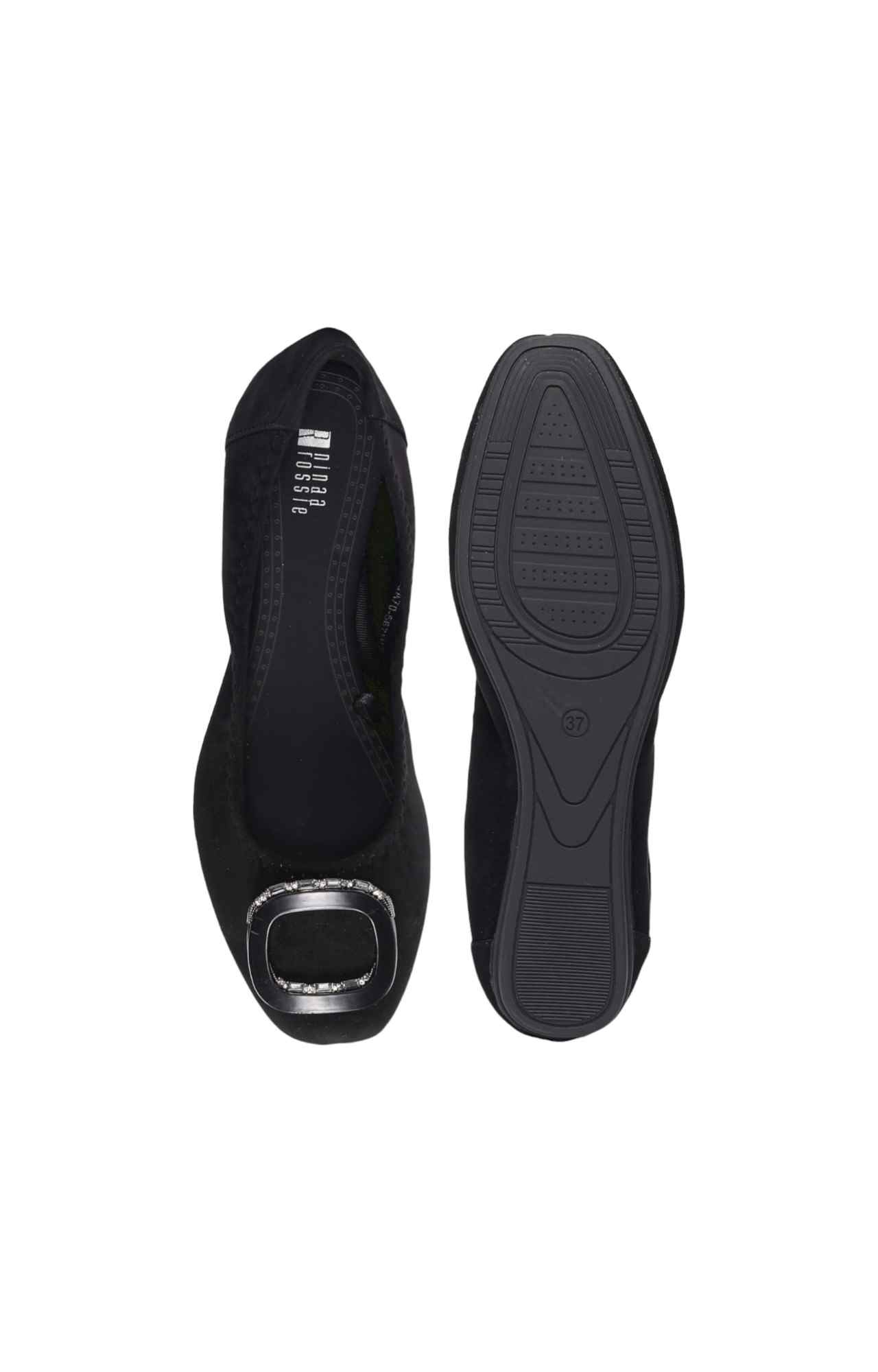 Women Black Fabric Shoes Ballerinas