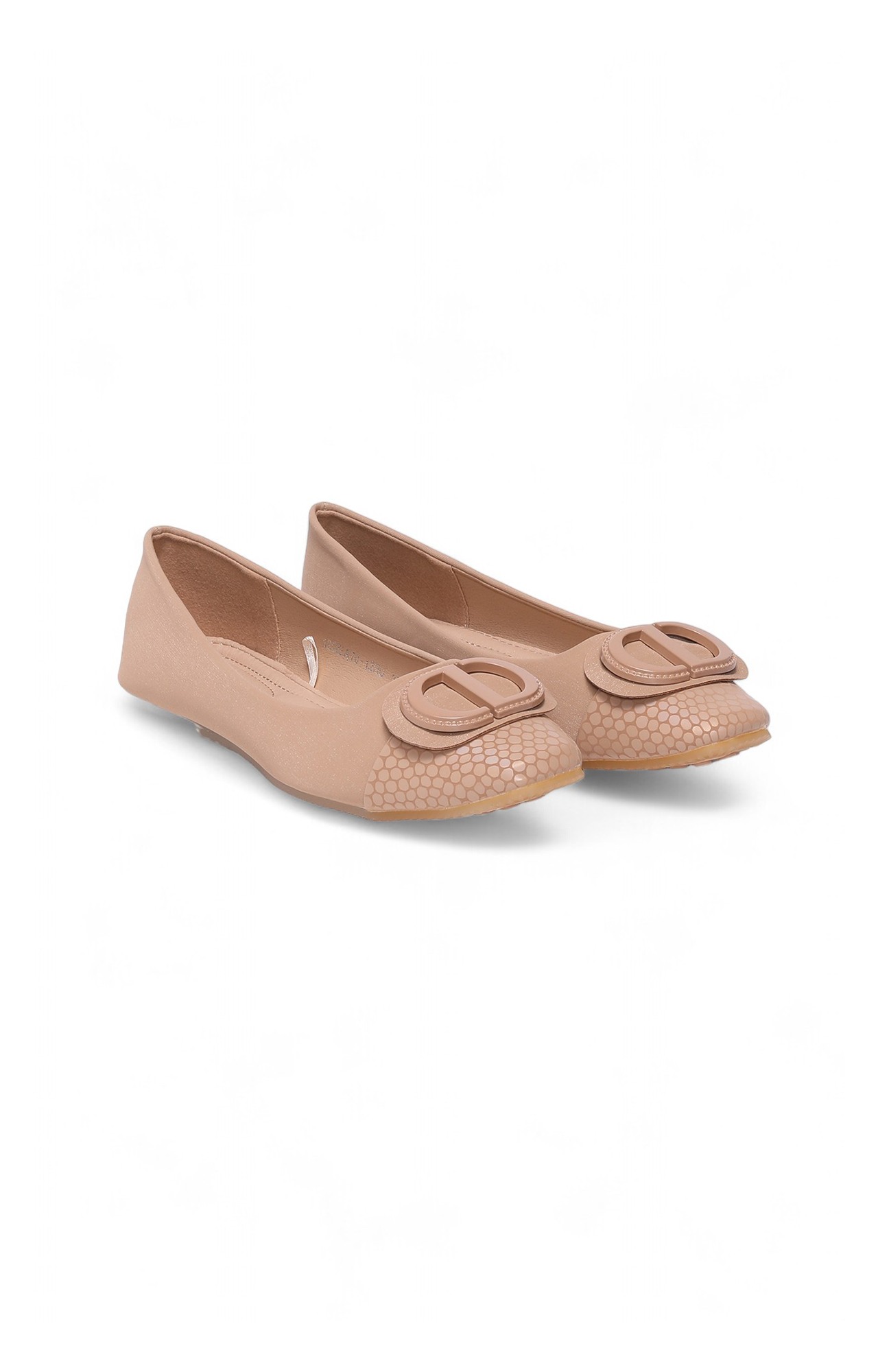 Women Beige Fabric Ballerinas
