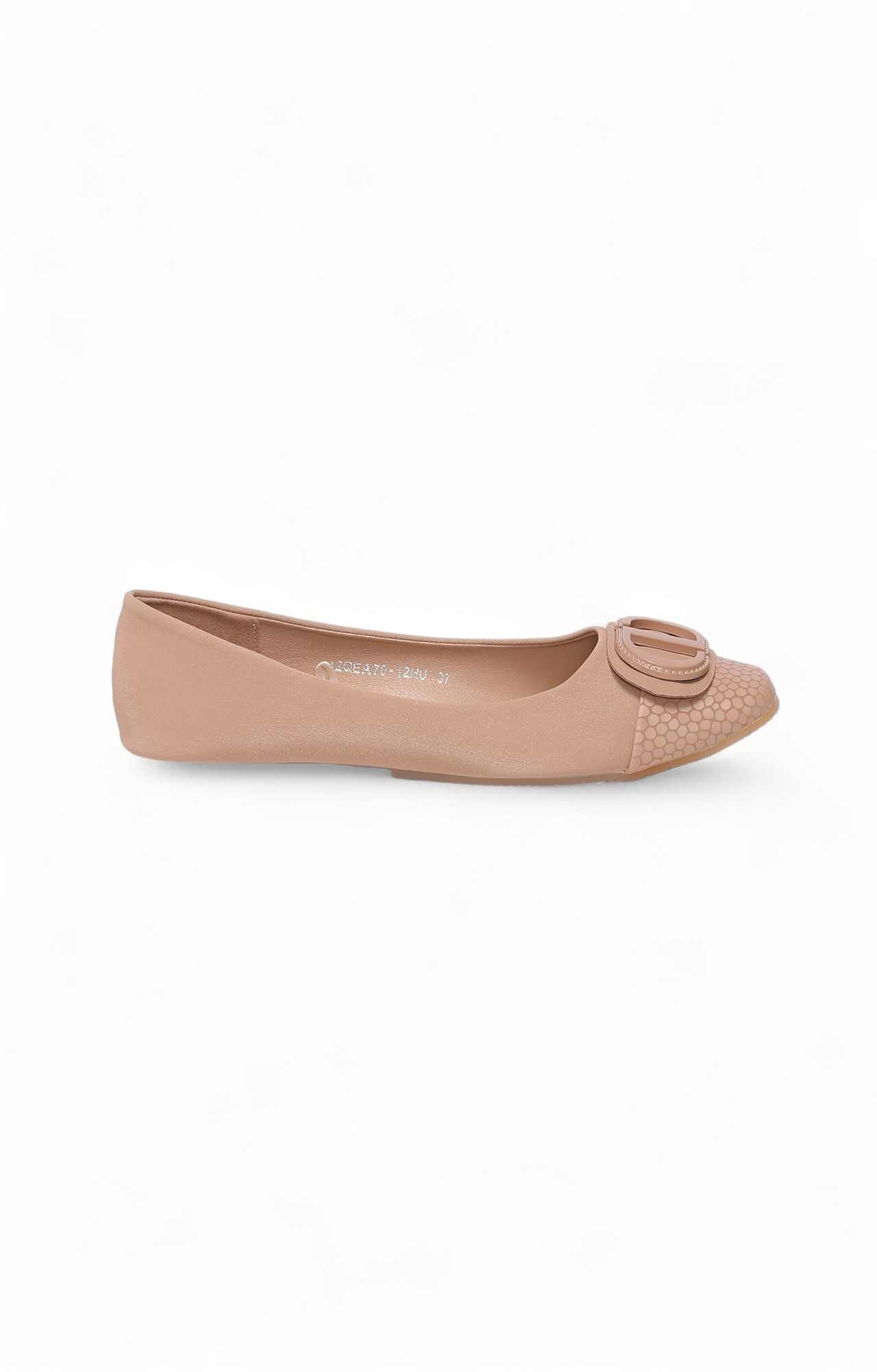 Women Beige Fabric Ballerinas
