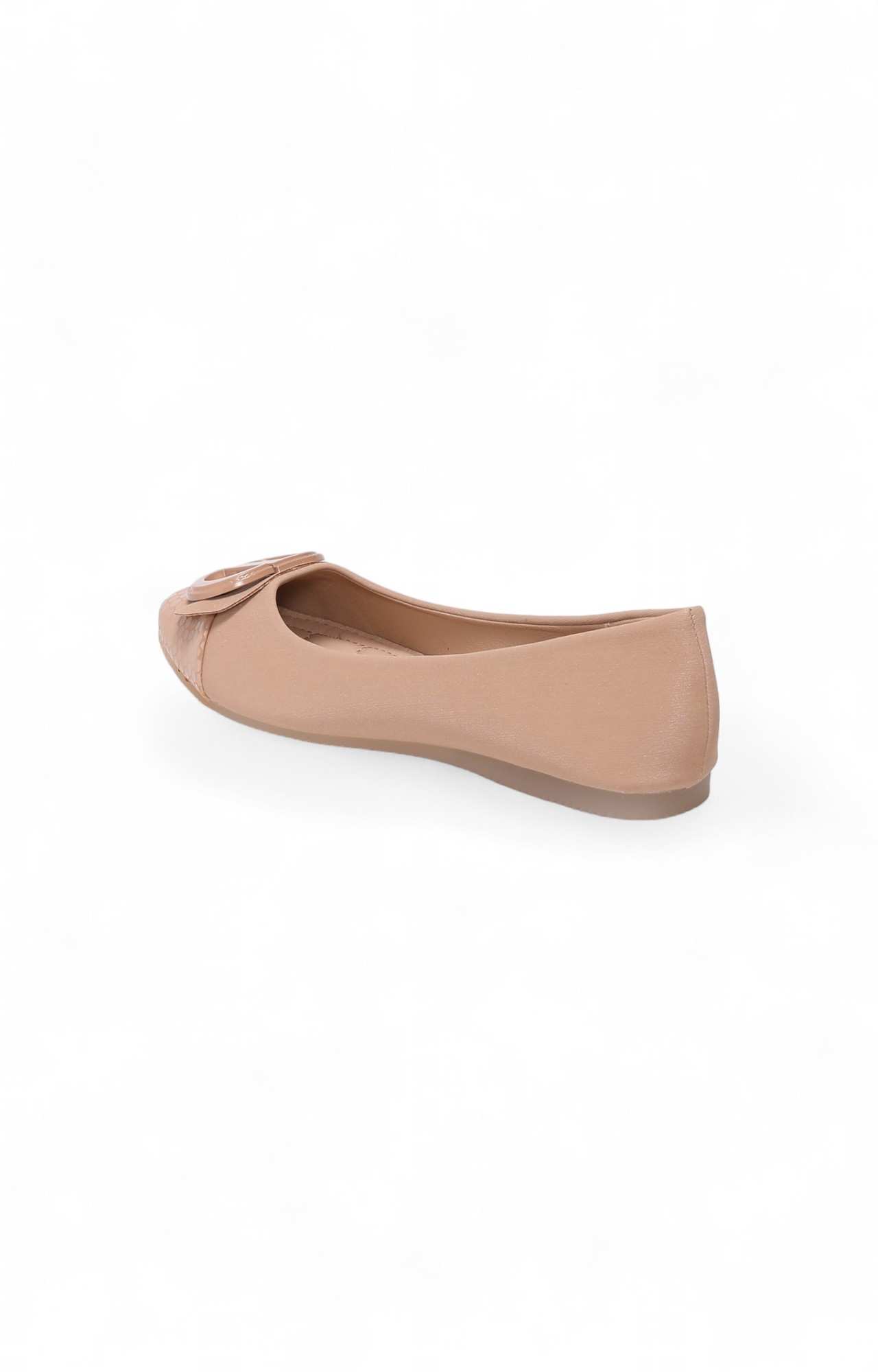 Women Beige Fabric Ballerinas
