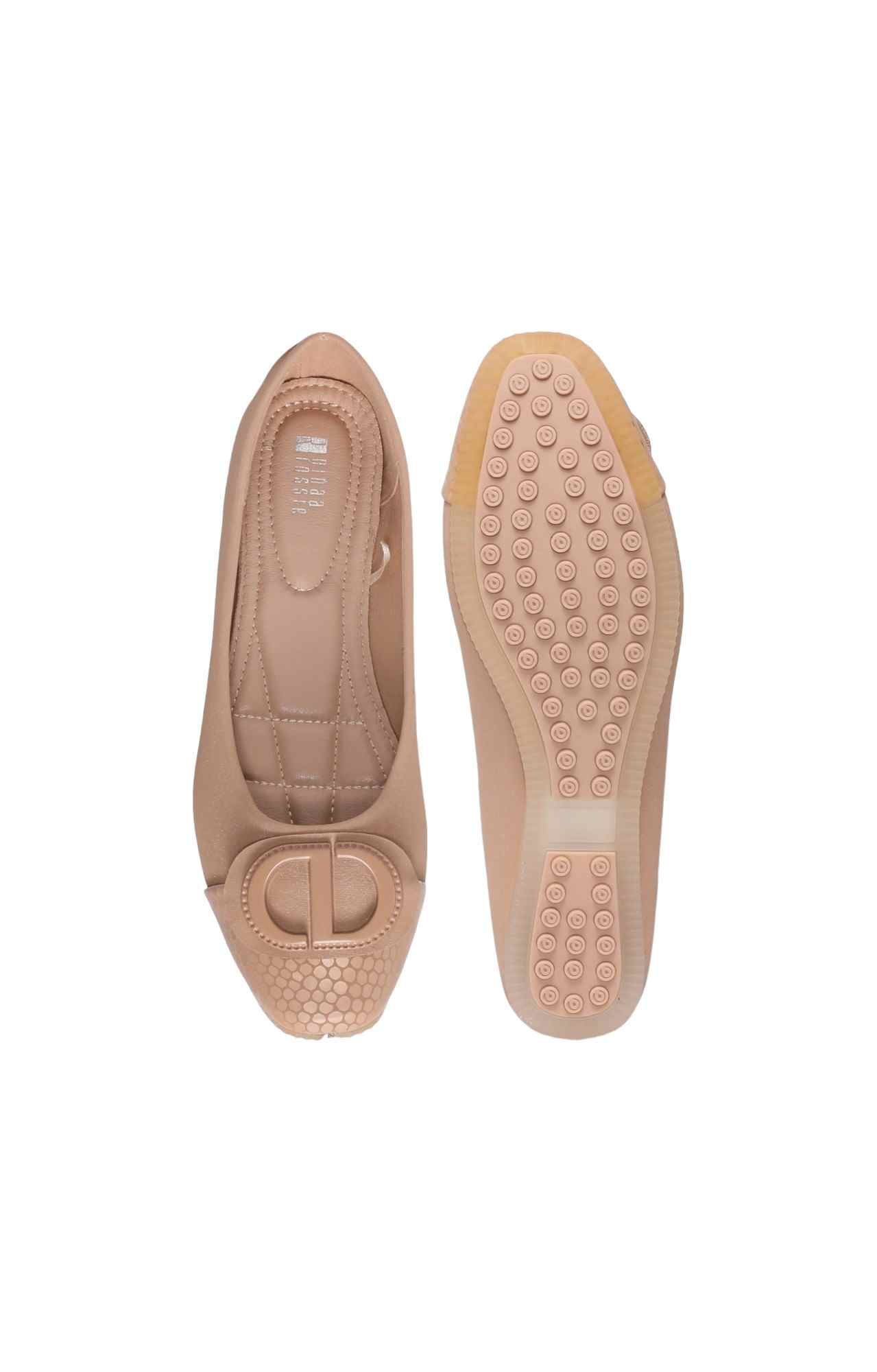 Women Beige Fabric Ballerinas