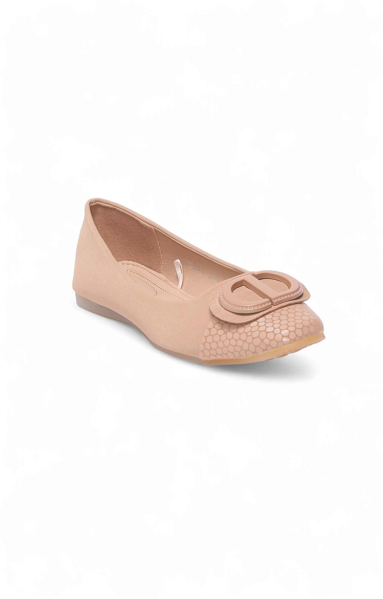Women Beige Fabric Ballerinas
