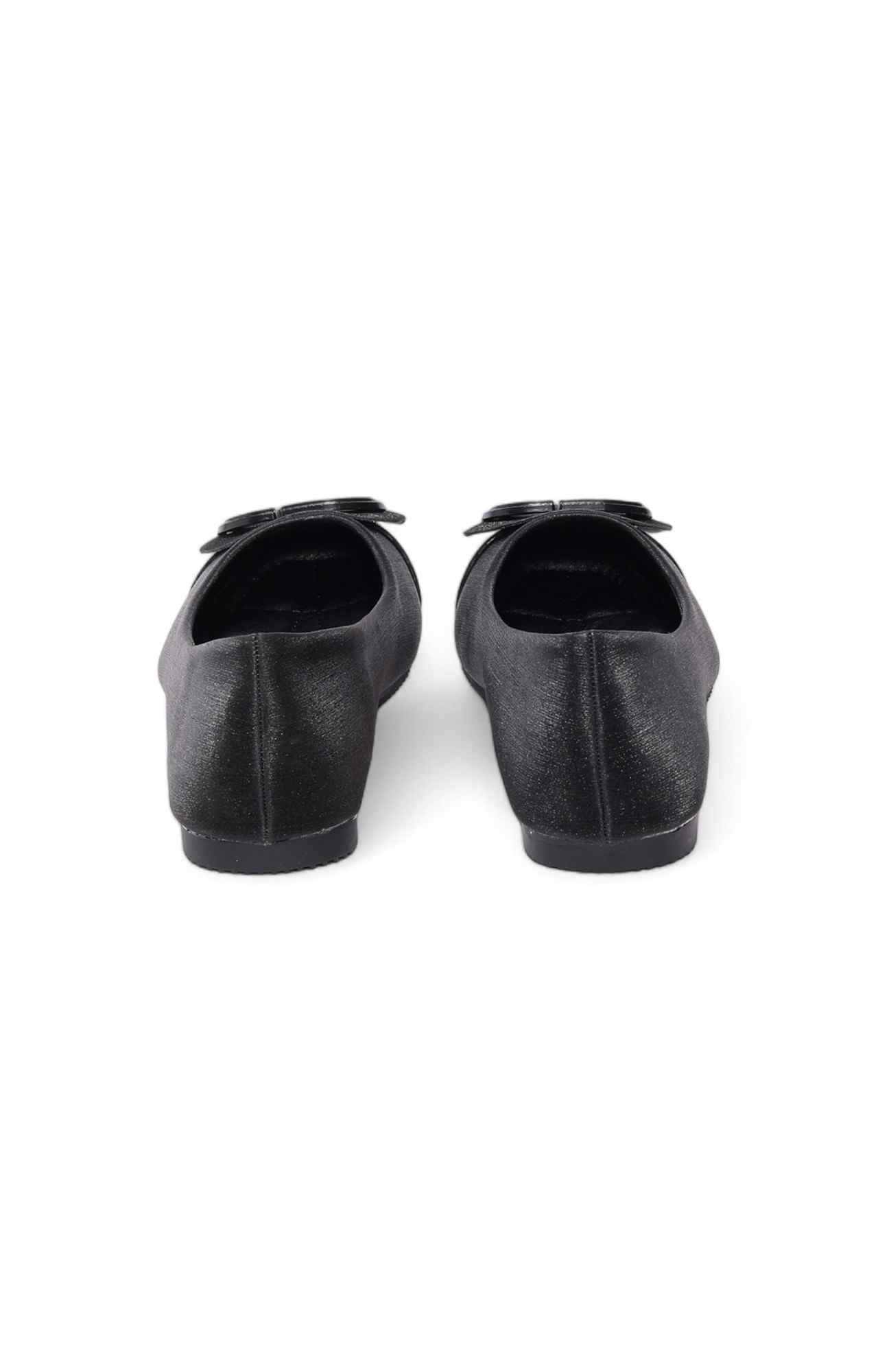Women Black Fabric Ballerinas