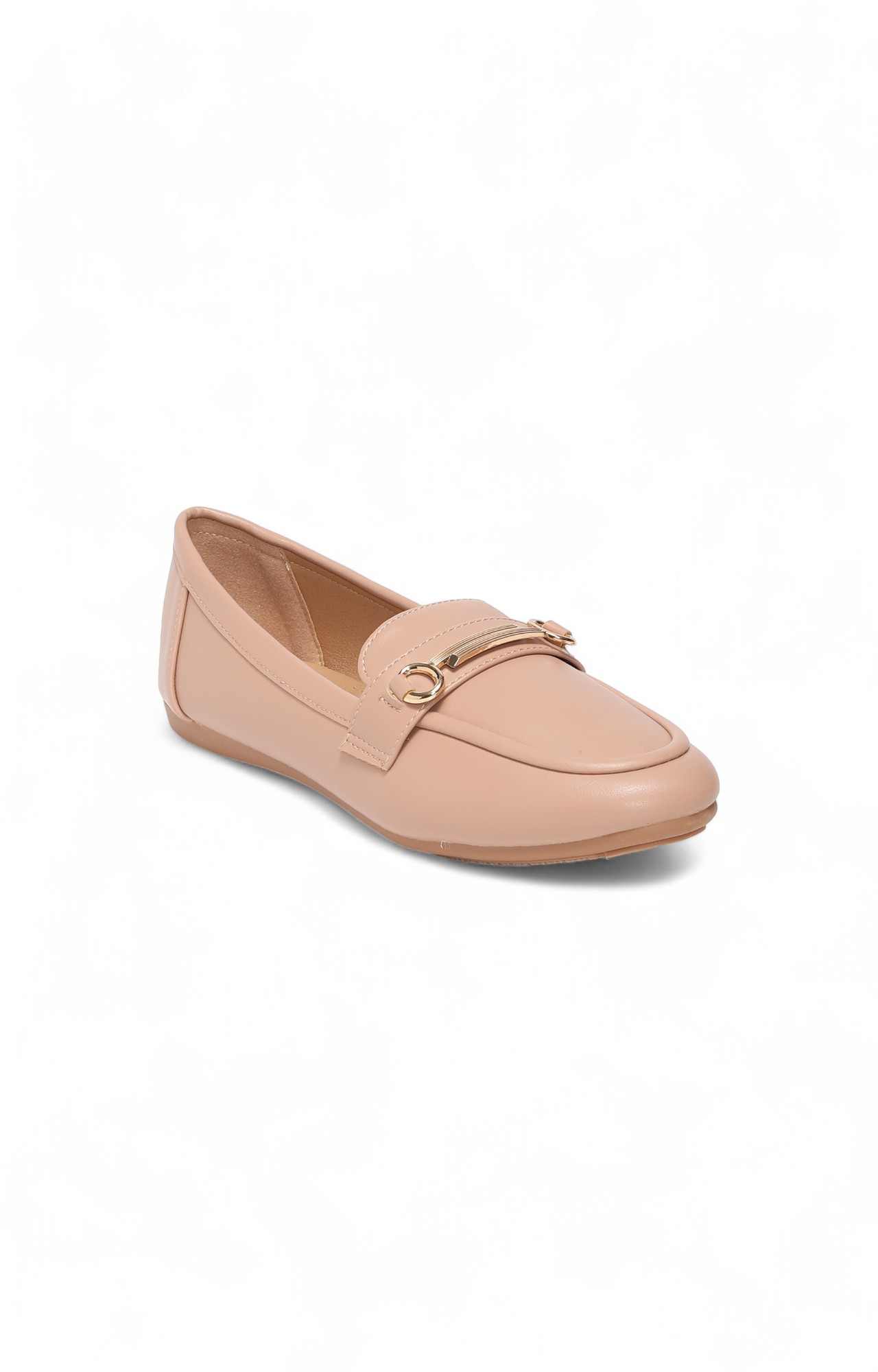 Women Pink Ballerina Flats with Metal Detailing
