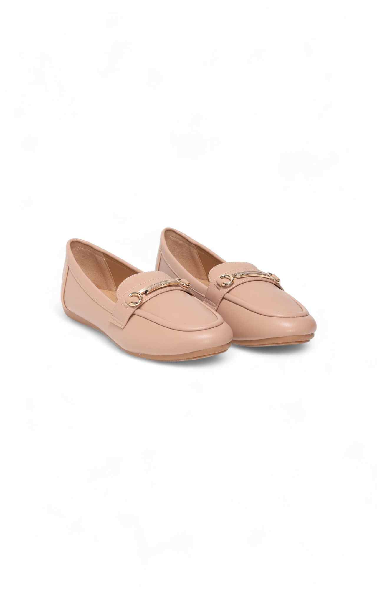 Women Pink Ballerina Flats with Metal Detailing