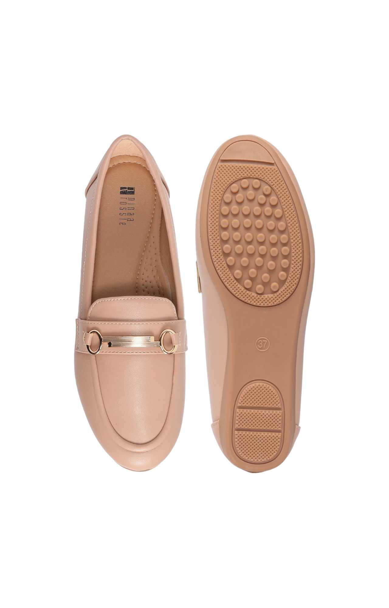 Women Pink Ballerina Flats with Metal Detailing