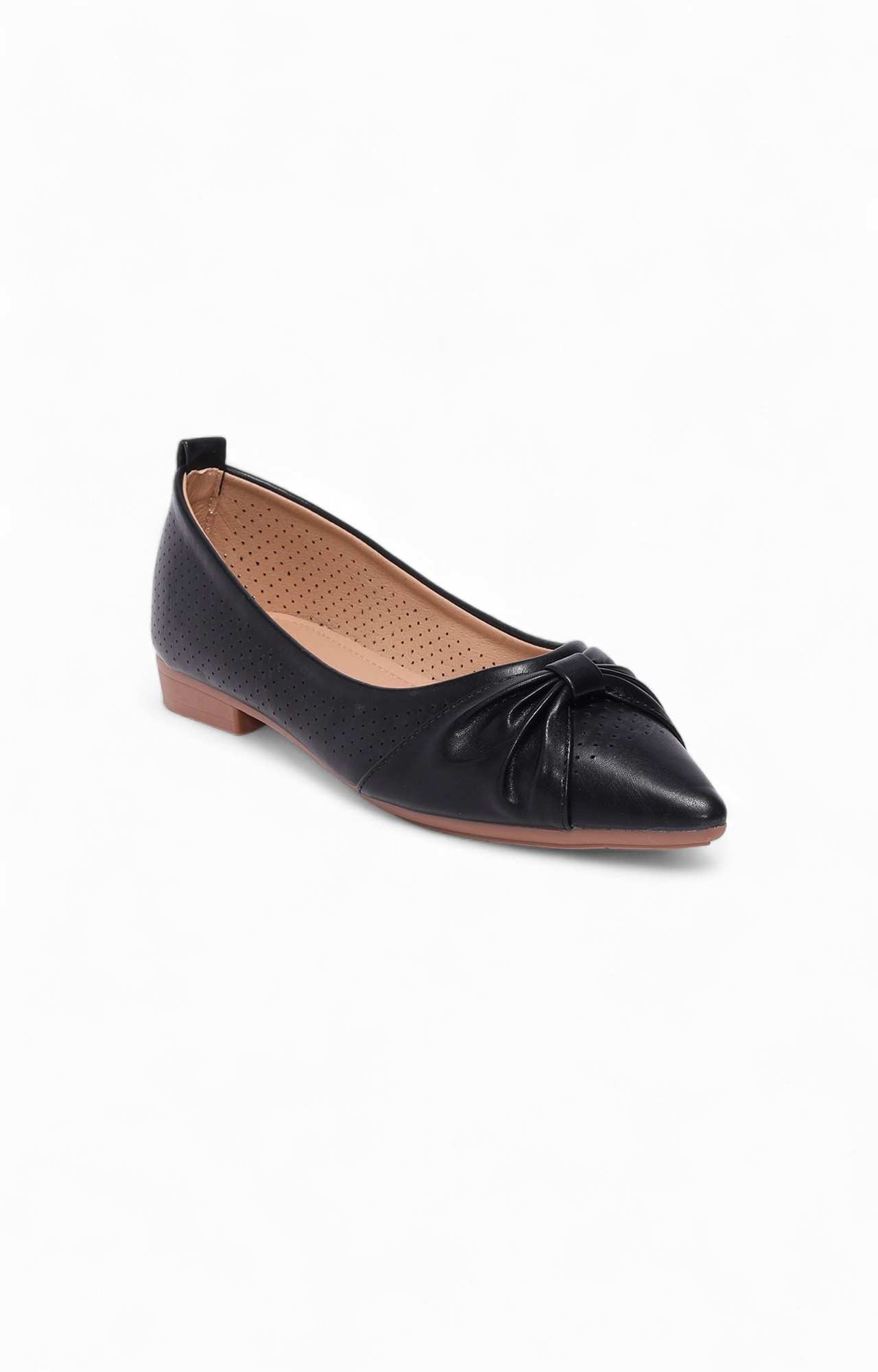 Women Black Ballerinas Flats with Twisted Work