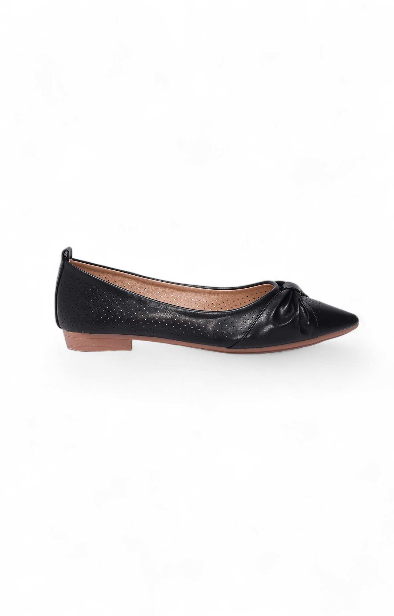 Women Black Ballerinas Flats with Twisted Work
