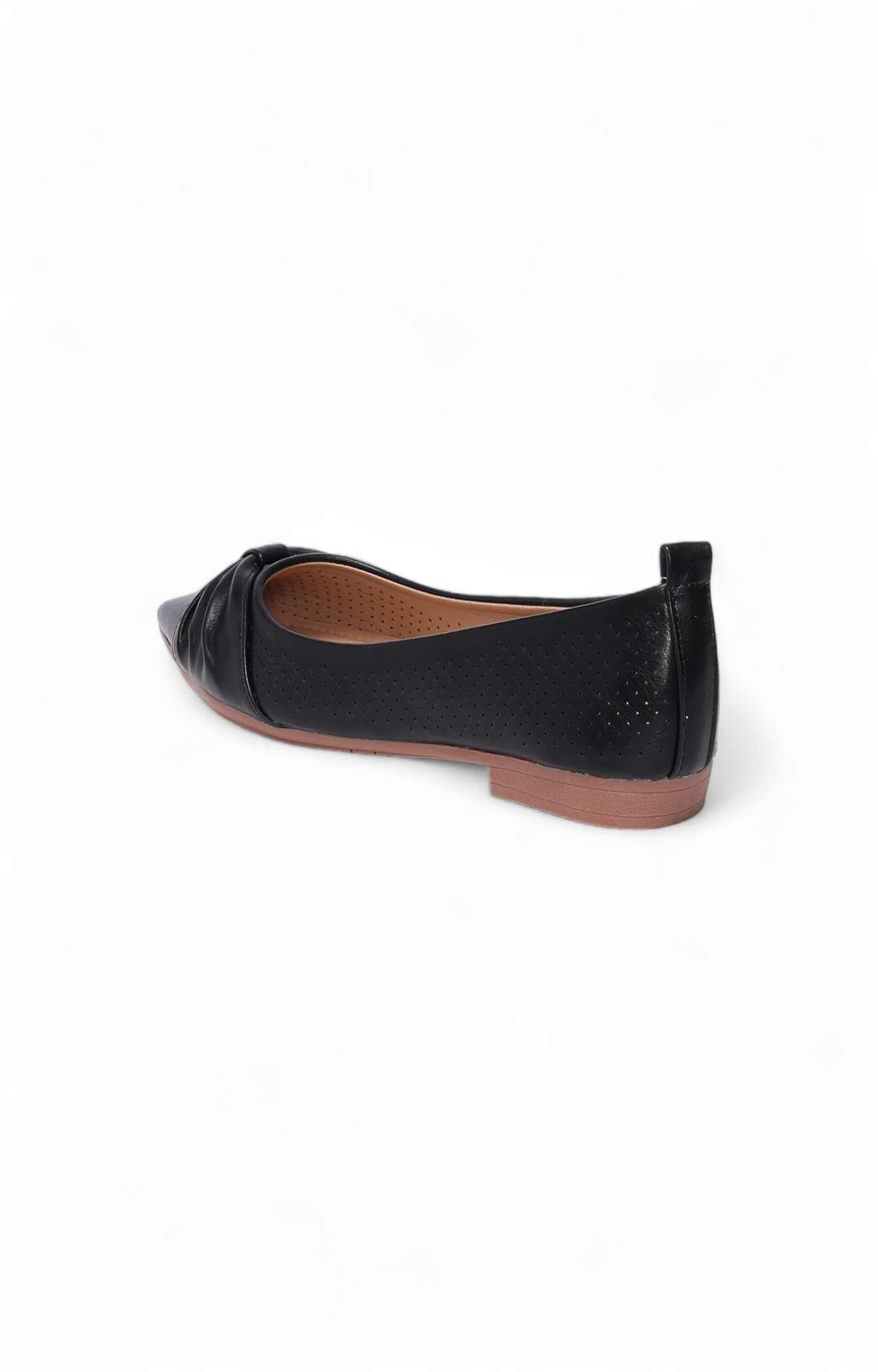 Women Black Ballerinas Flats with Twisted Work