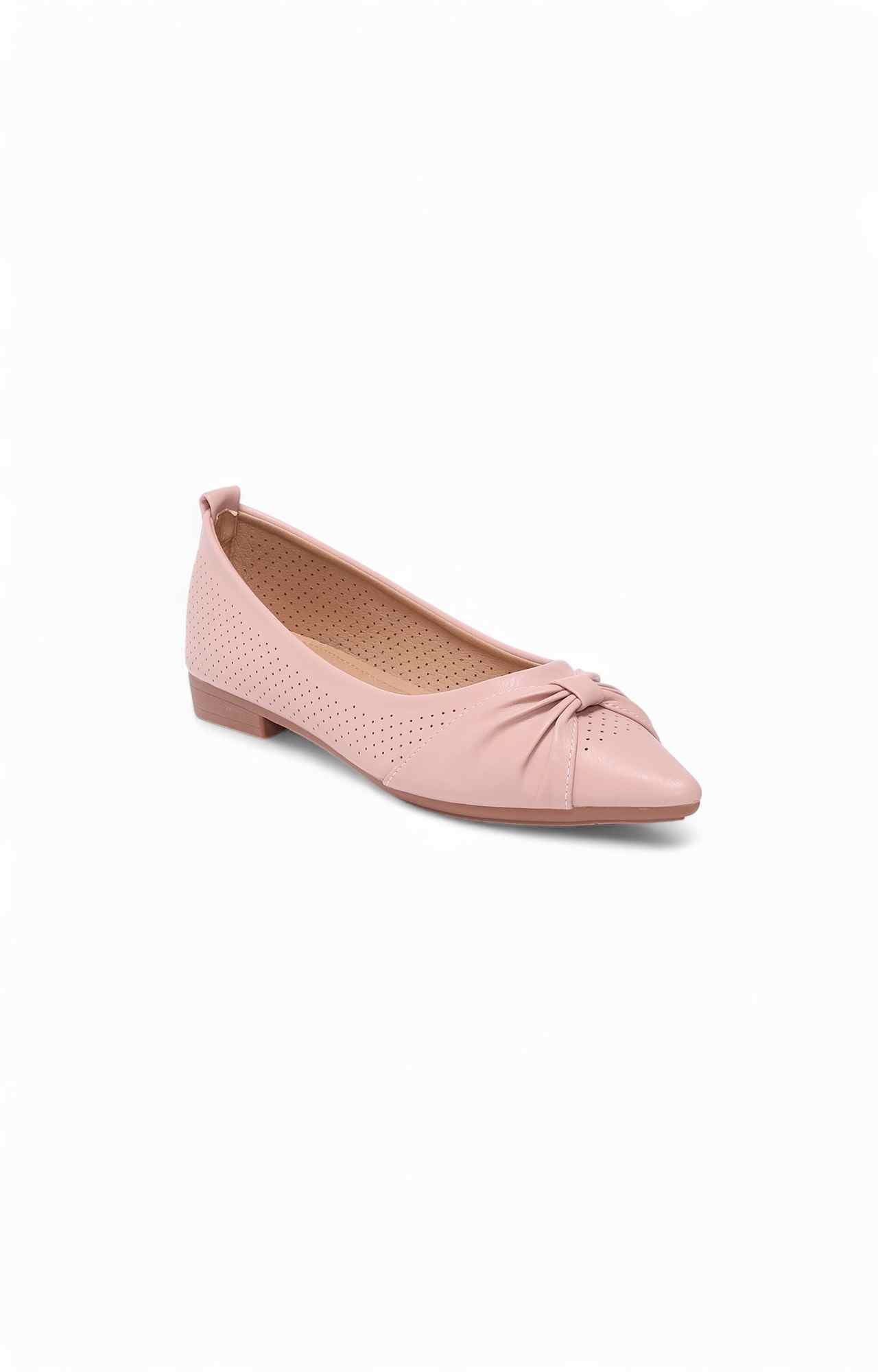 Women Pink Ballerinas Flats with Twisted Work