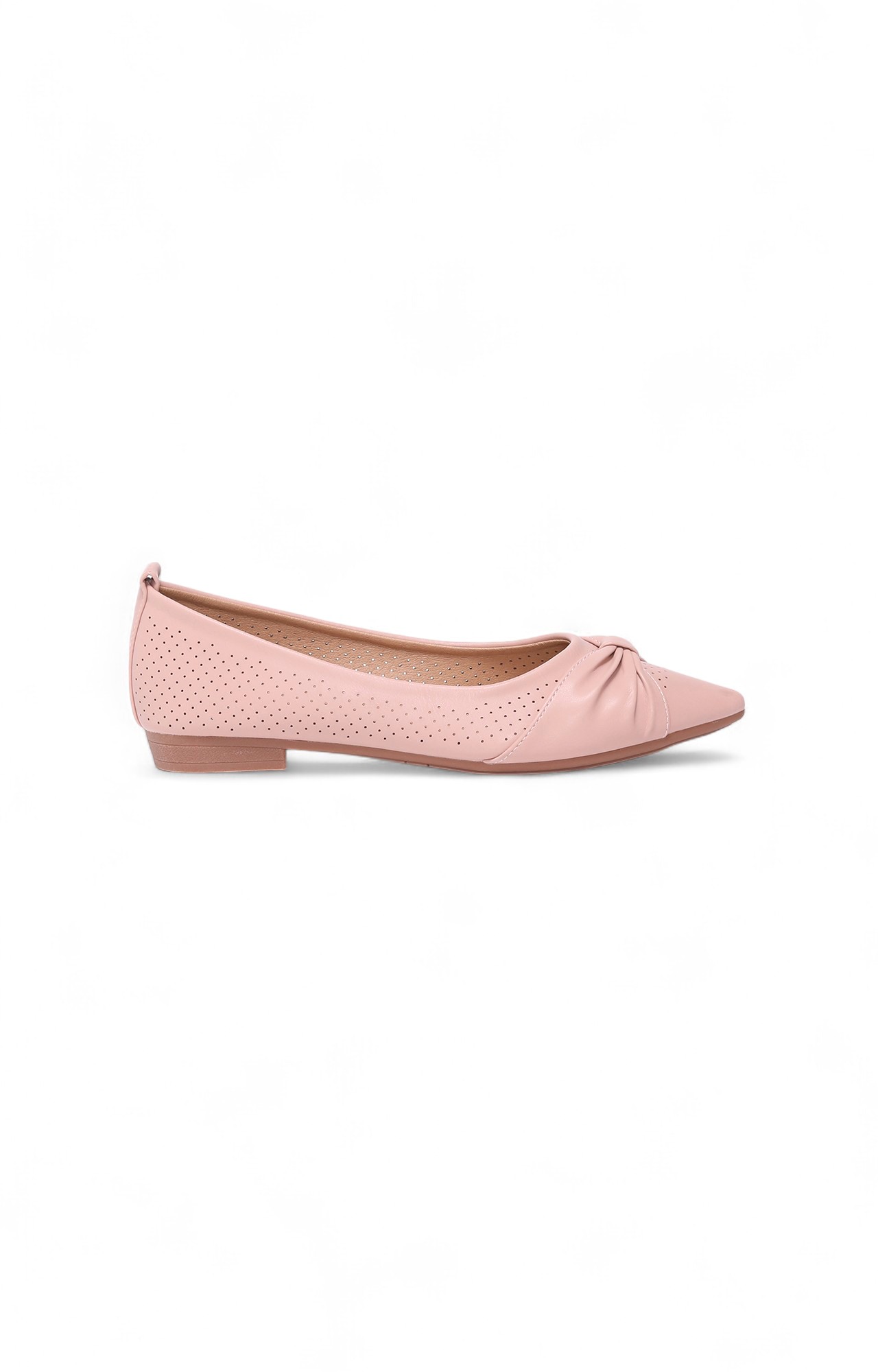 Women Pink Ballerinas Flats with Twisted Work