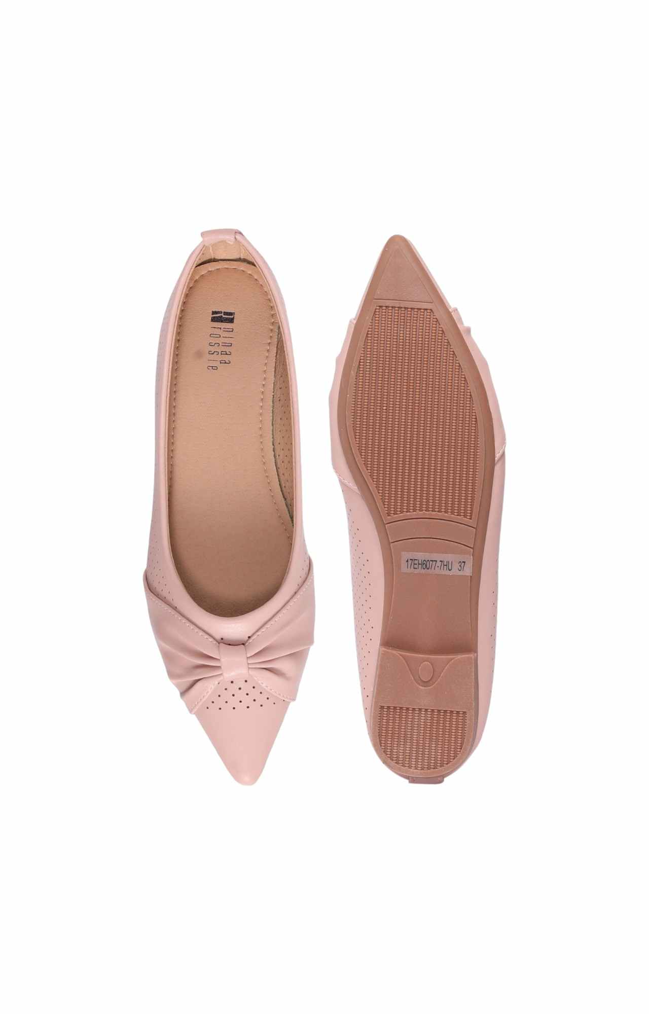 Women Pink Ballerinas Flats with Twisted Work