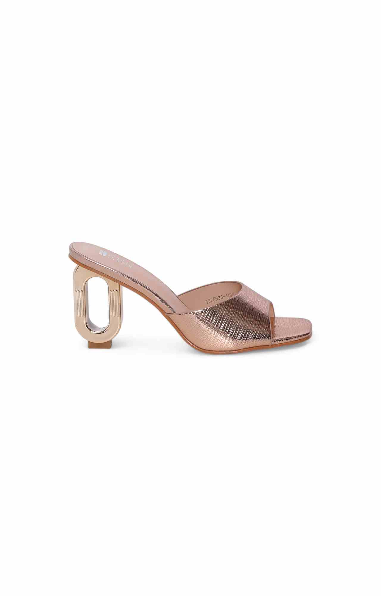 Women Champagne Peep-Toe Heel Sandals